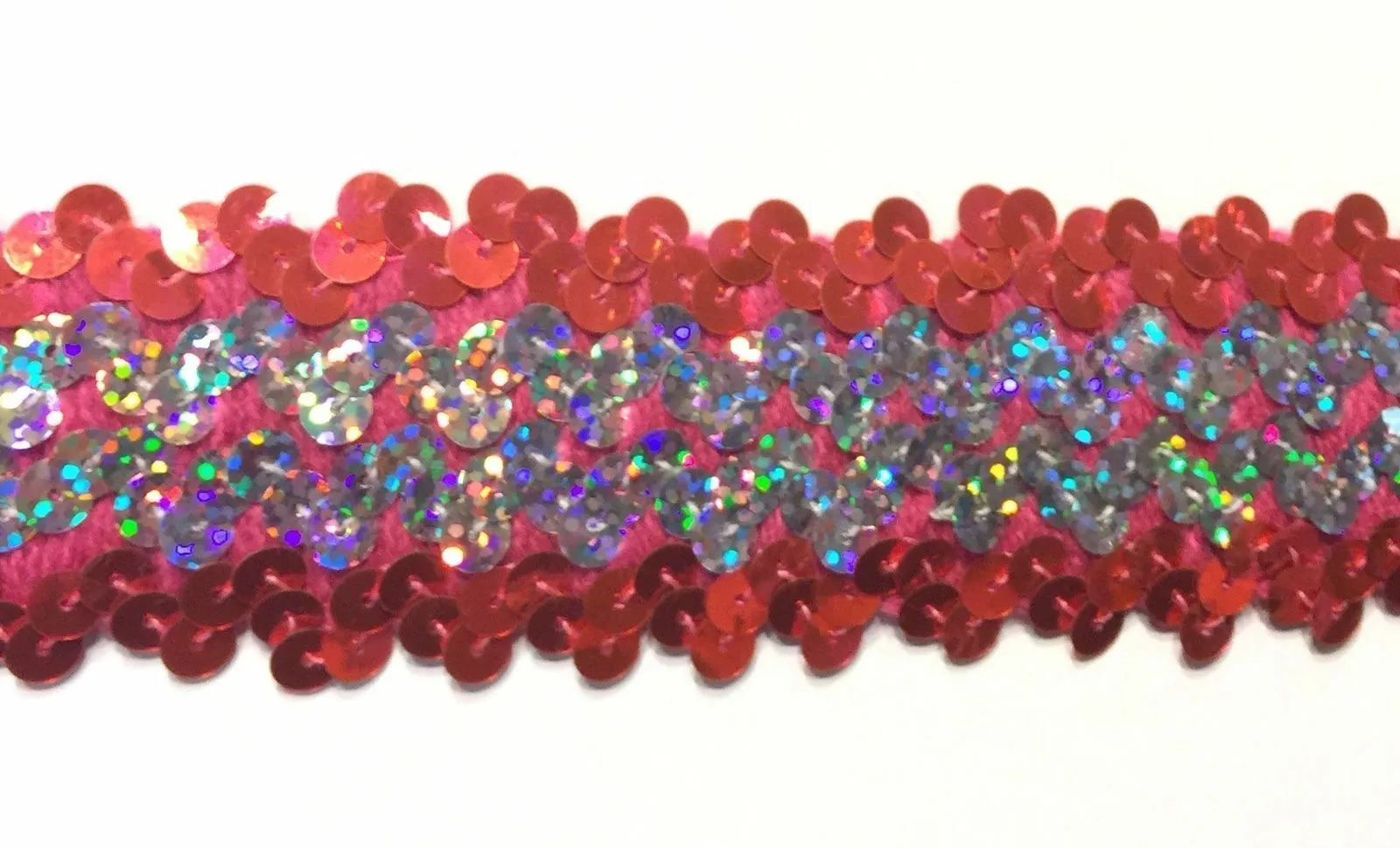 4 ROW (1.5") STRETCH SEQUIN TRIM - 8 Continuous Yards - Many Colors Available!