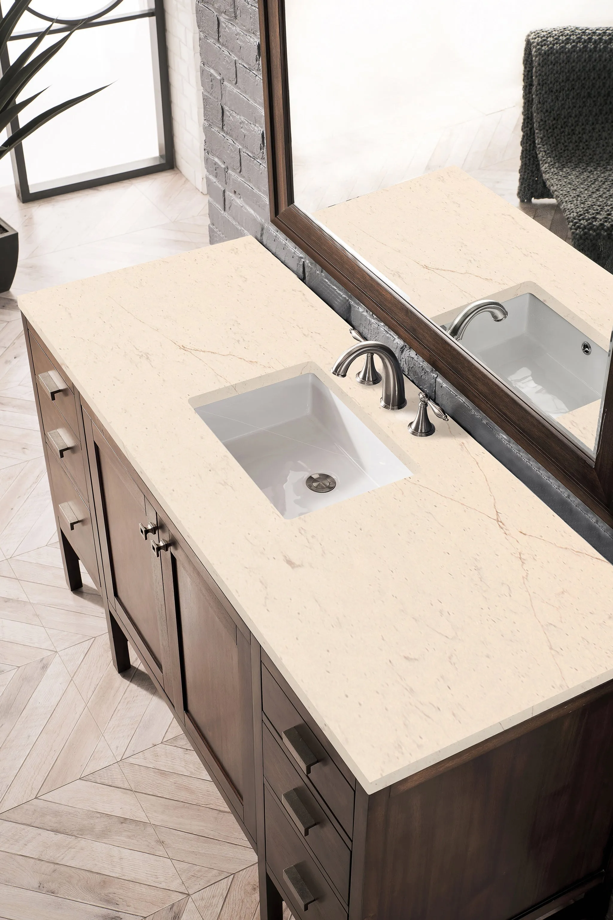 Addison 60" Single Vanity Cabinet in Mid-Century Acacia