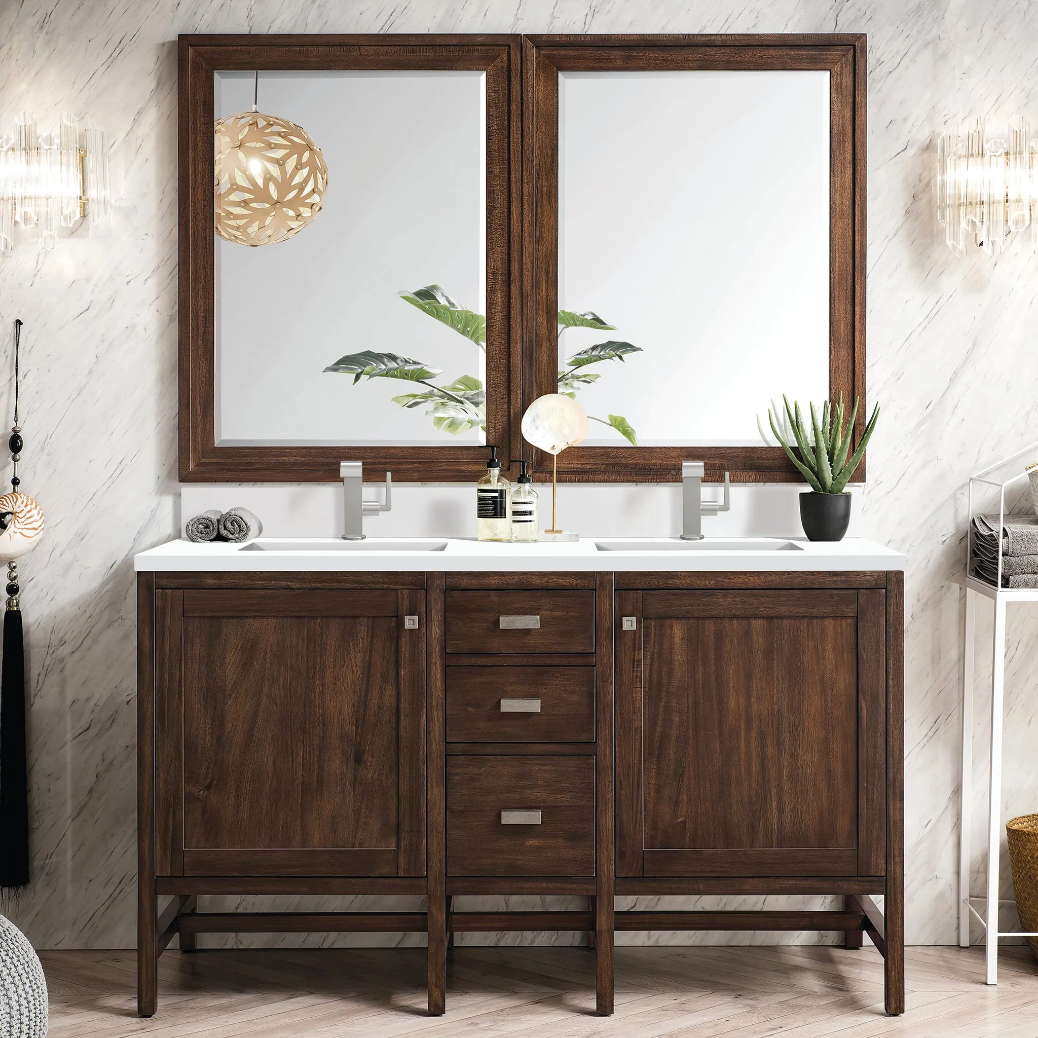 Addison 60" Single Vanity Cabinet in Mid-Century Acacia