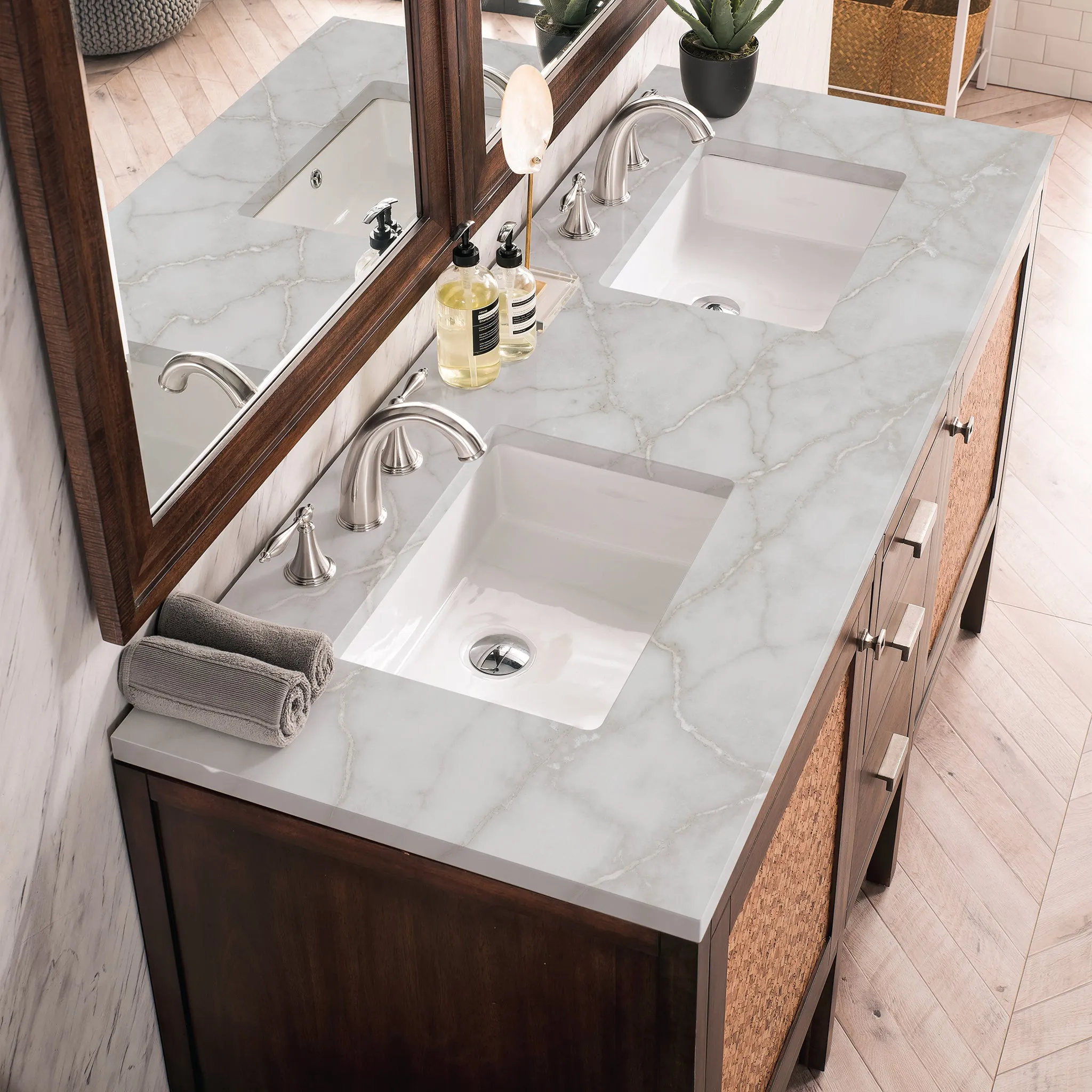 Addison 60" Single Vanity Cabinet in Mid-Century Acacia
