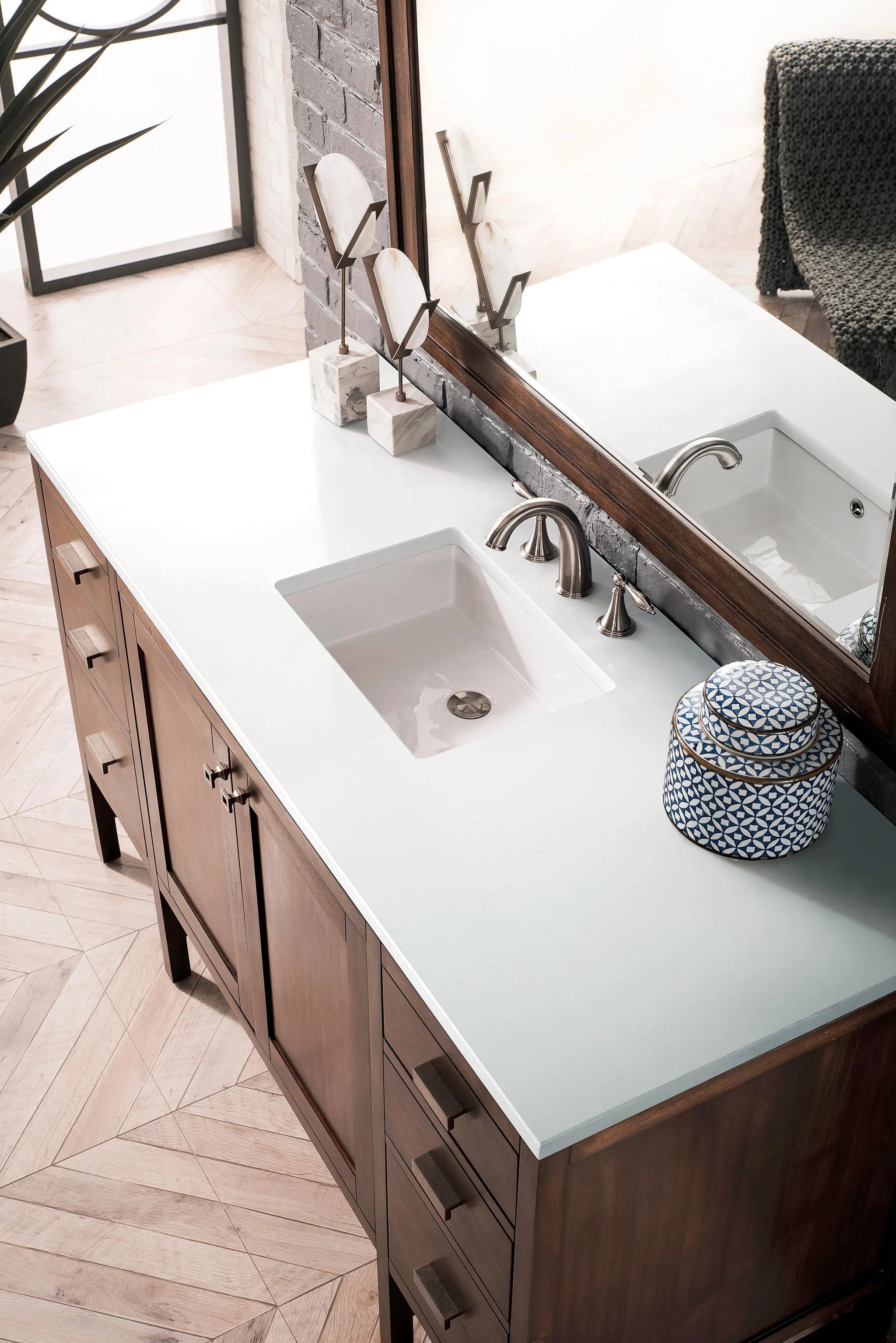 Addison 60" Single Vanity Cabinet in Mid-Century Acacia