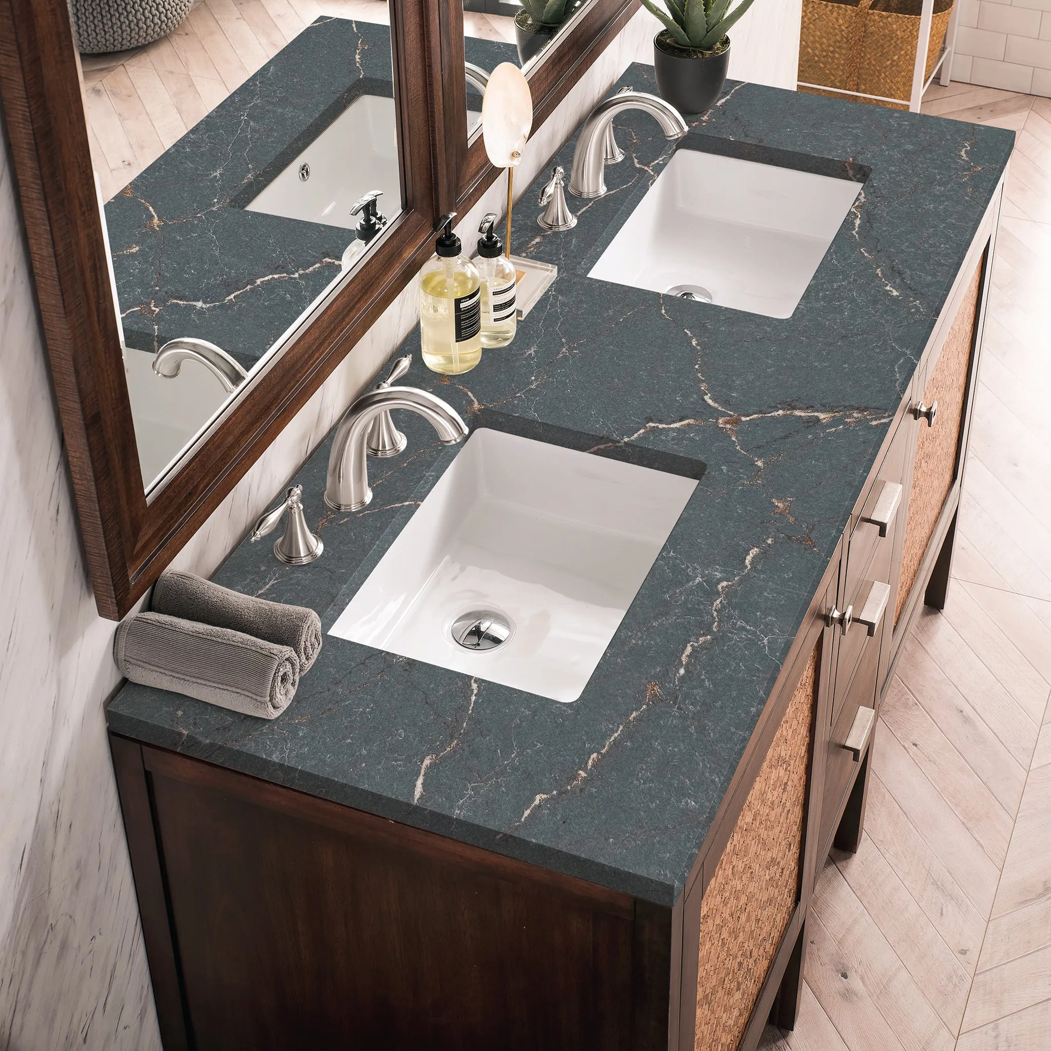 Addison 60" Single Vanity Cabinet in Mid-Century Acacia