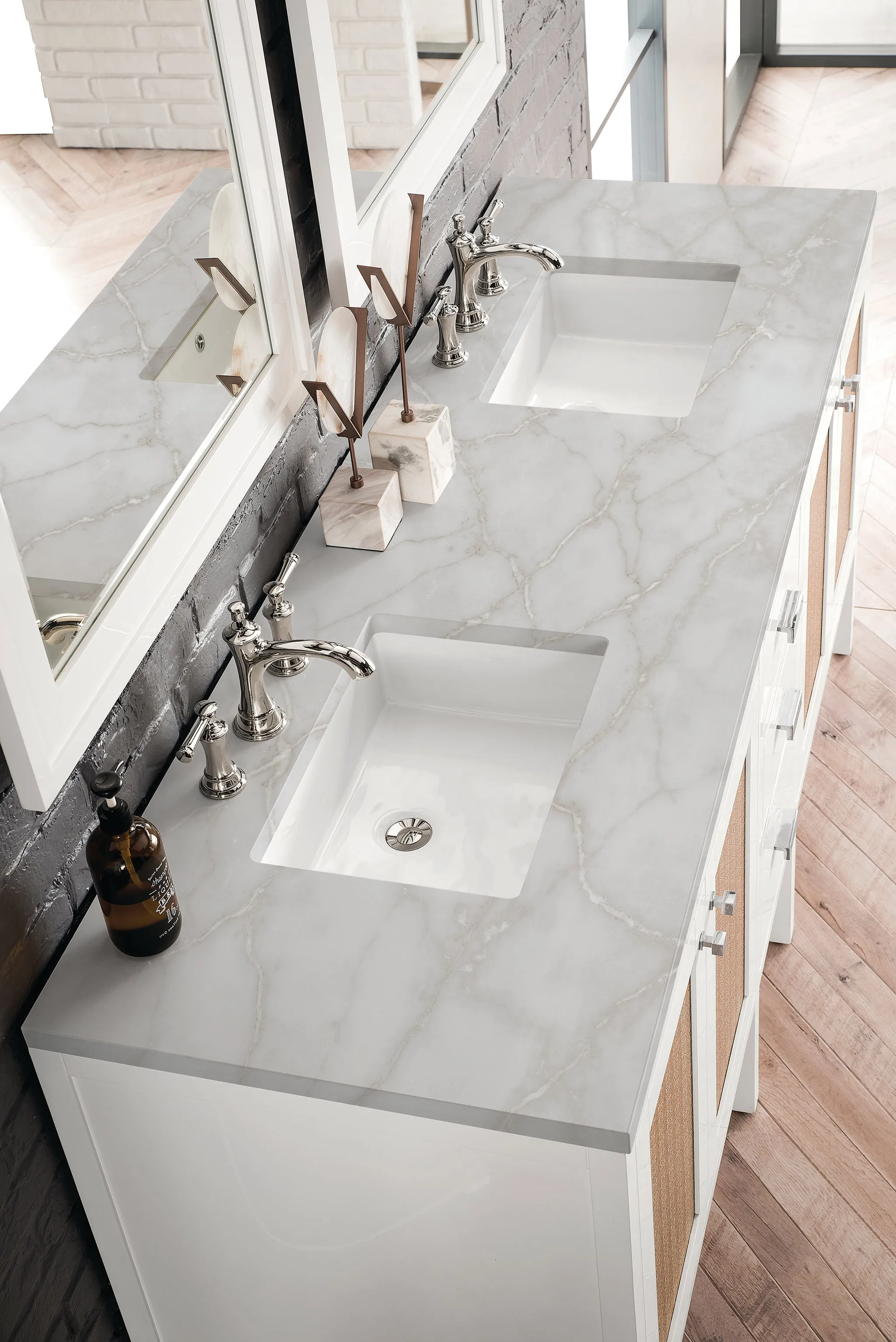 Addison 72" Double Vanity Cabinet in Glossy-White