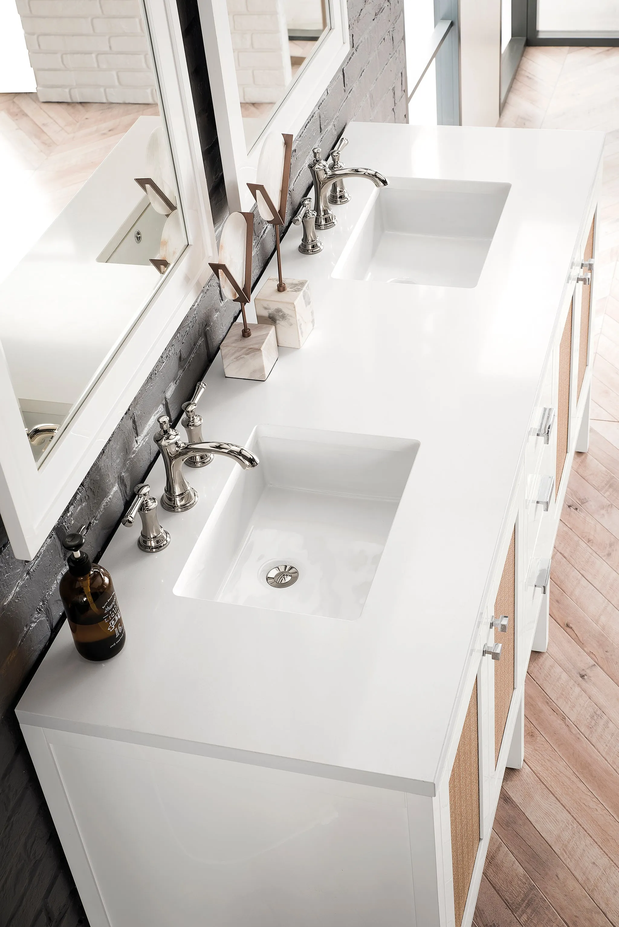 Addison 72" Double Vanity Cabinet in Glossy-White