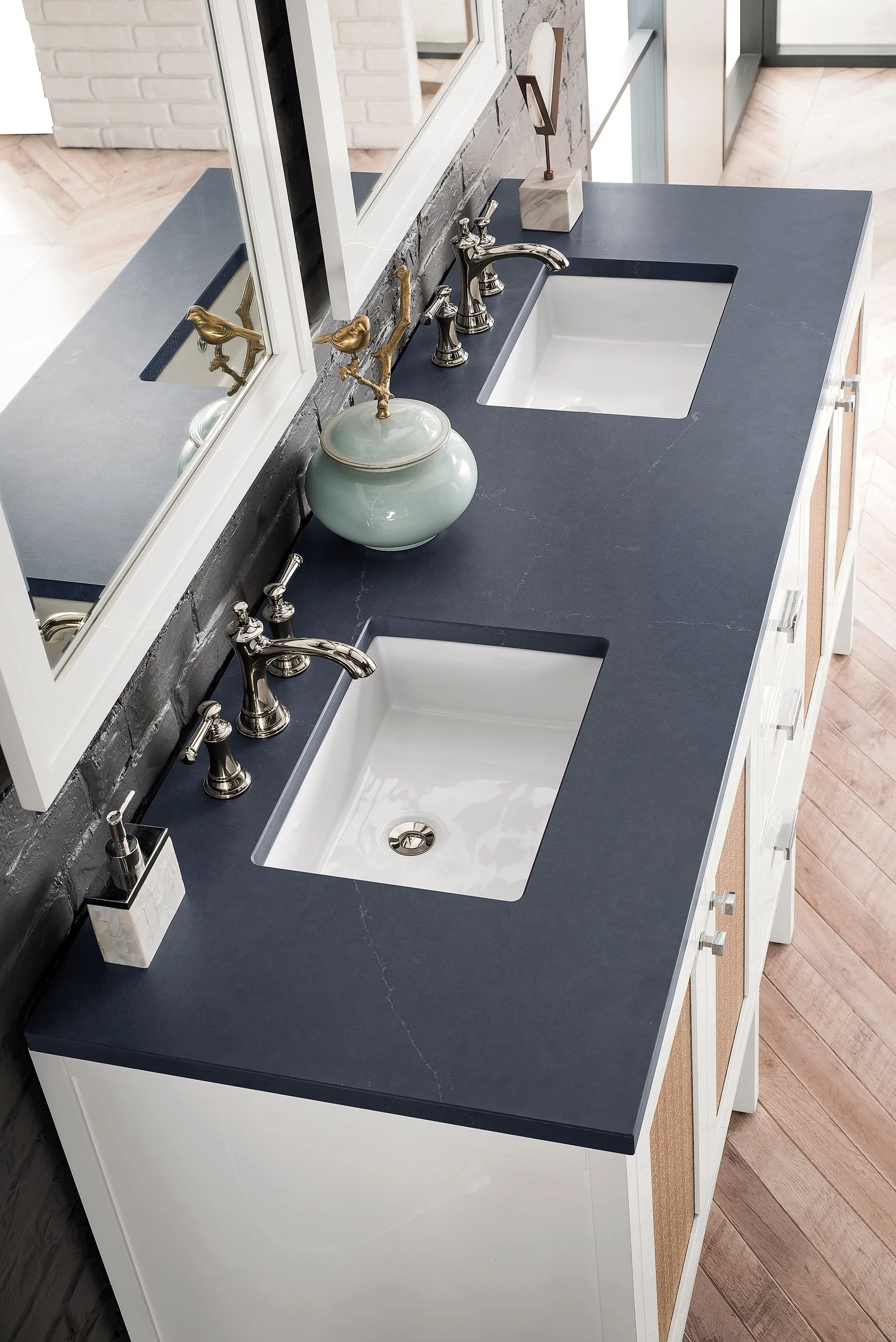 Addison 72" Double Vanity Cabinet in Glossy-White