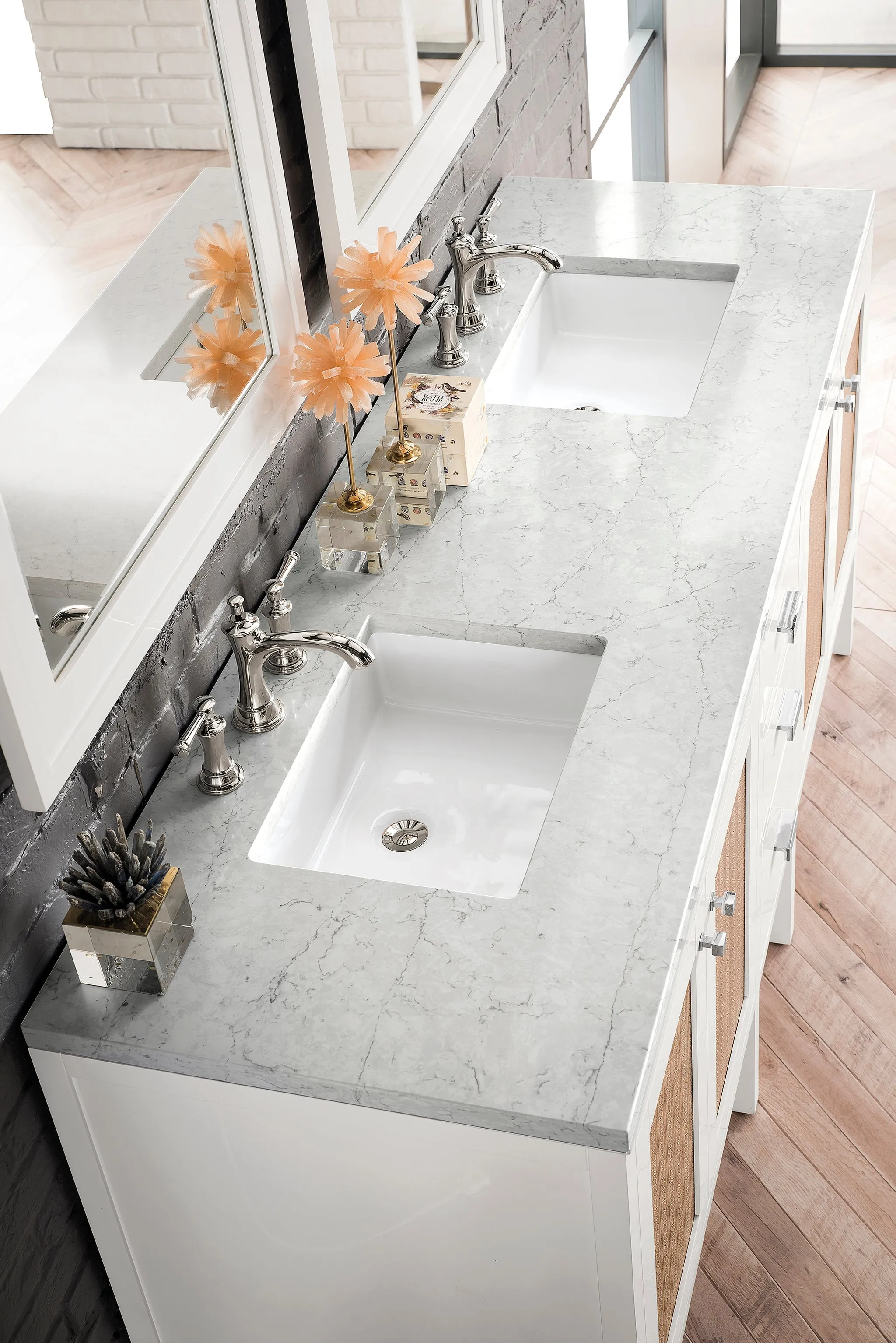 Addison 72" Double Vanity Cabinet in Glossy-White