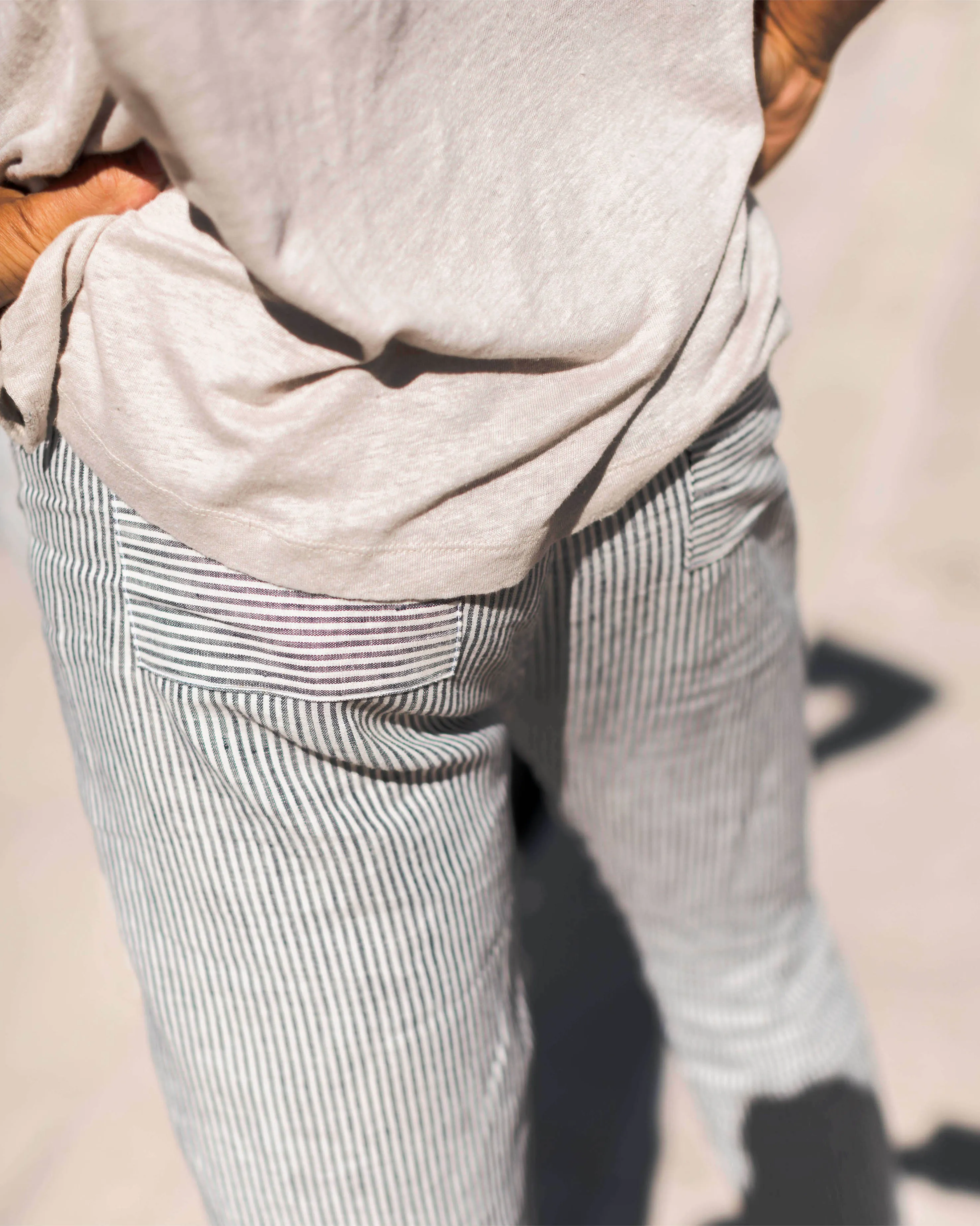 Alex Crane Lines Cham Linen Pants