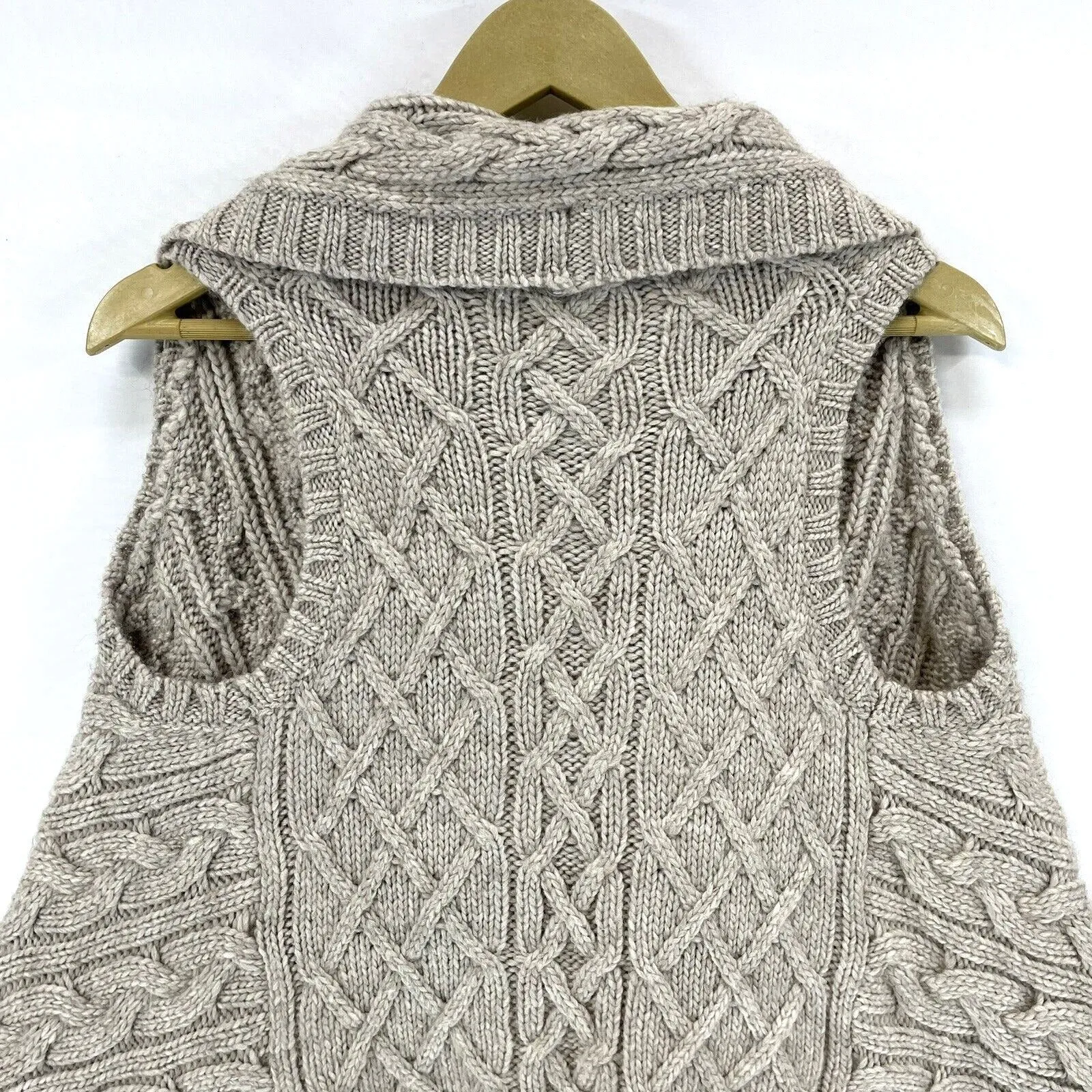 Ann Taylor Loft Women's Asymetric Vest Cable Knit Sweater Gray Size XS/S