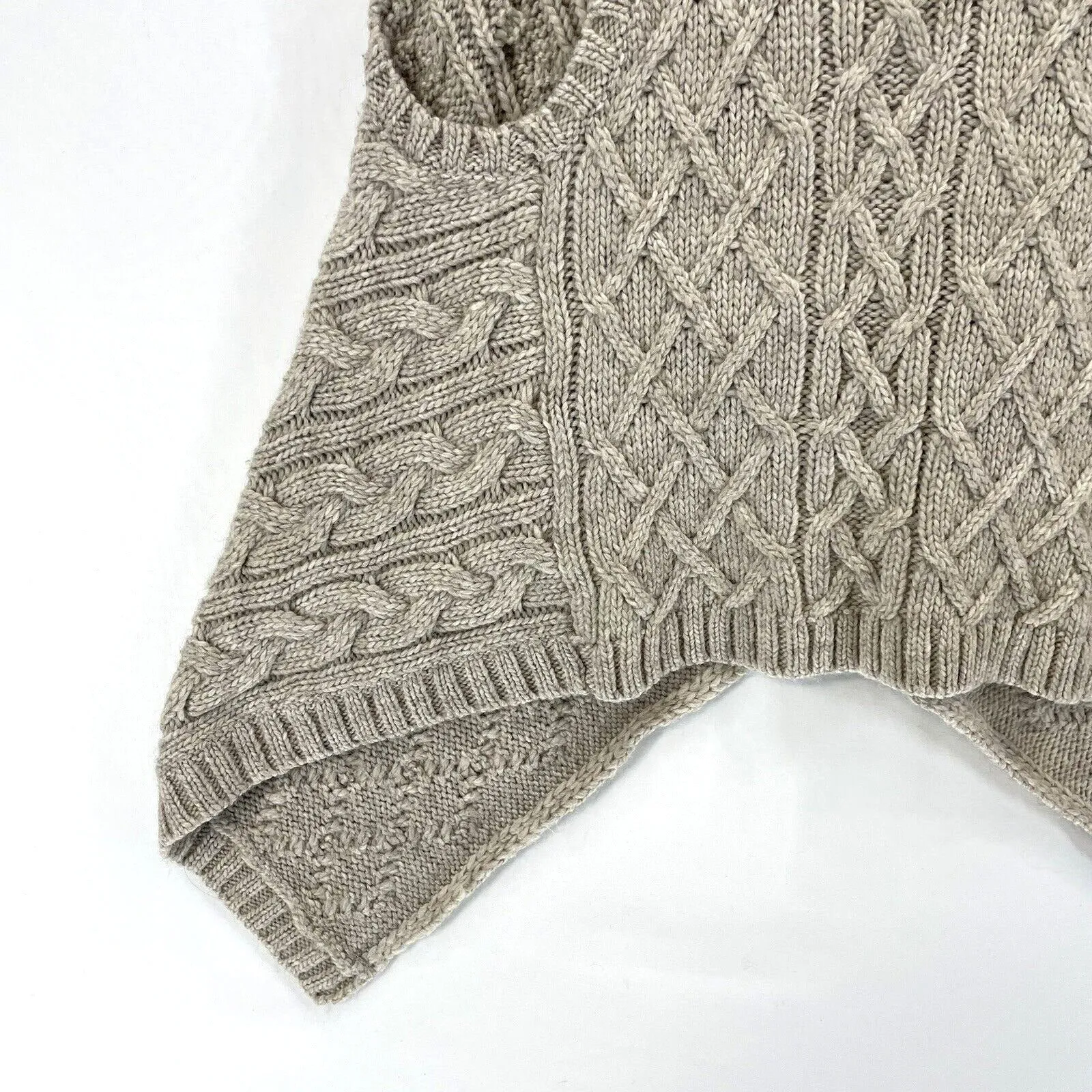 Ann Taylor Loft Women's Asymetric Vest Cable Knit Sweater Gray Size XS/S