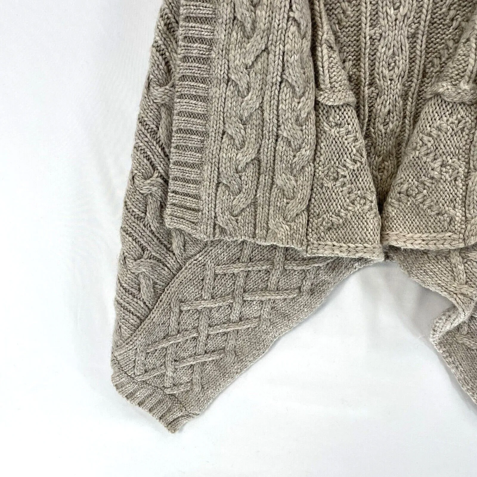 Ann Taylor Loft Women's Asymetric Vest Cable Knit Sweater Gray Size XS/S