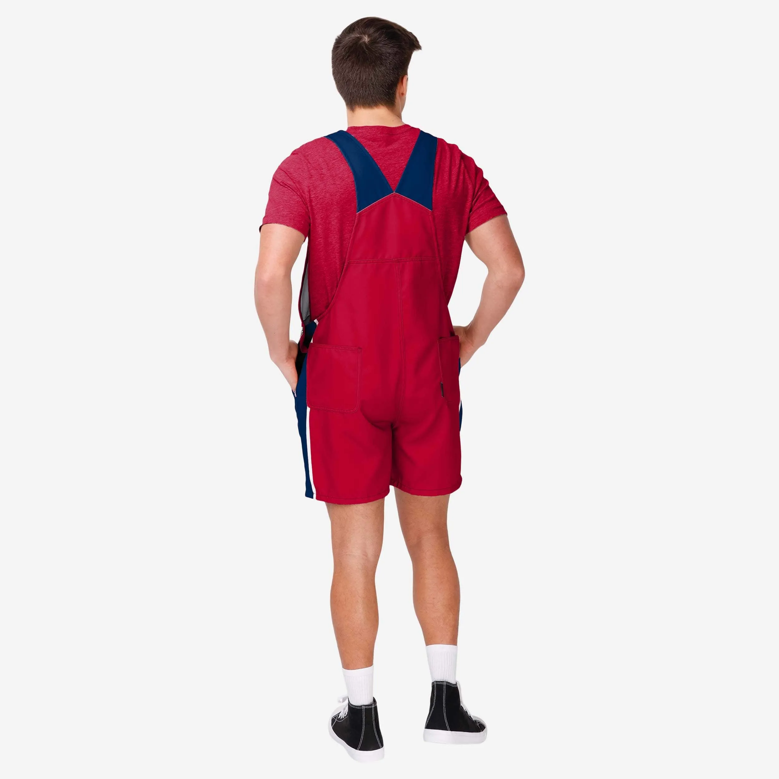 Atlanta Braves Mens Team Stripe Bib Shortalls