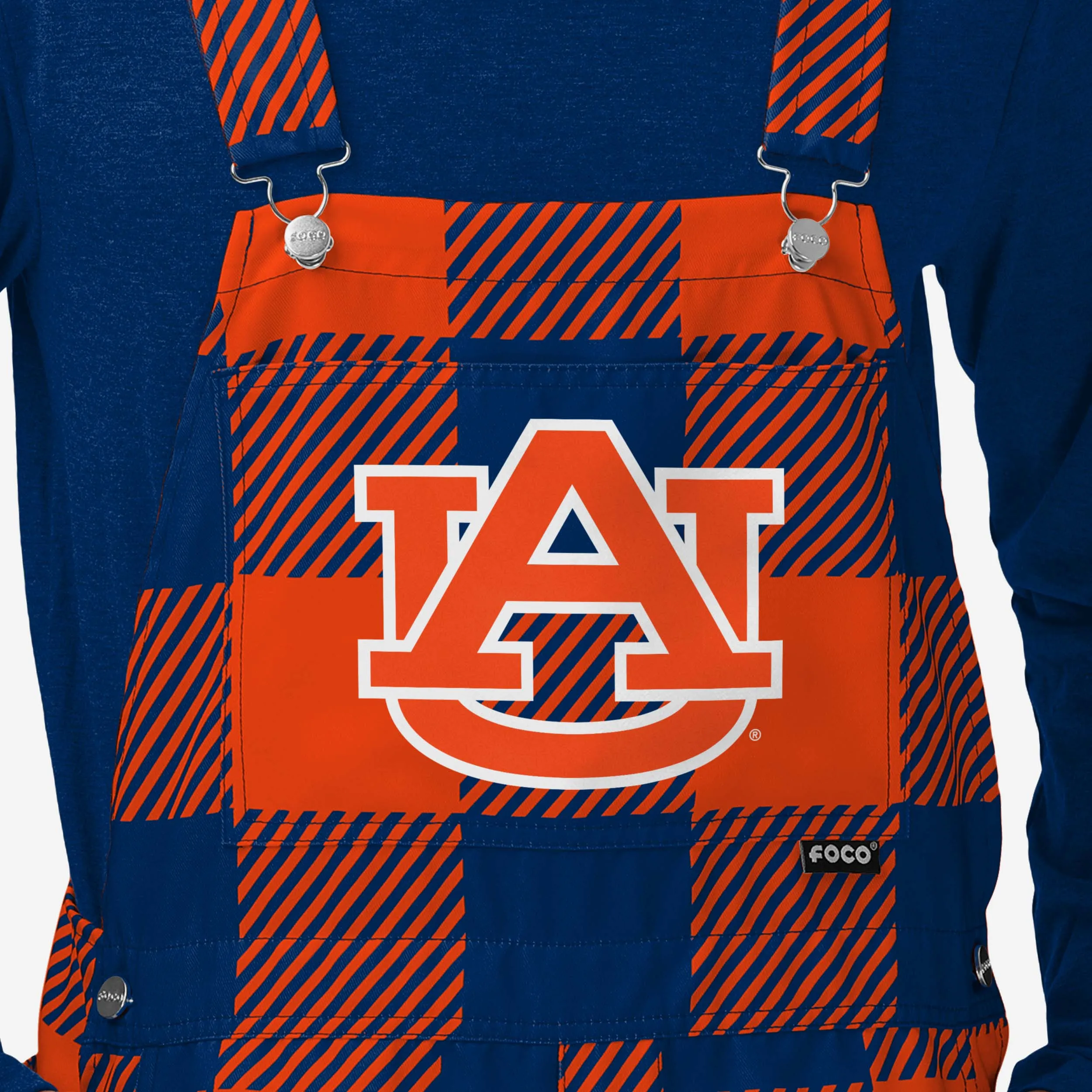 Auburn Tigers Mens Plaid Bib Shortalls