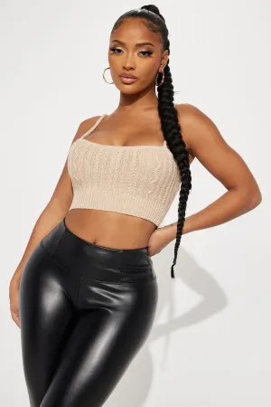 Berlin Bralette Sweater Top - Oatmeal