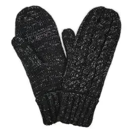 Cable Knitted Sherpa Mittens