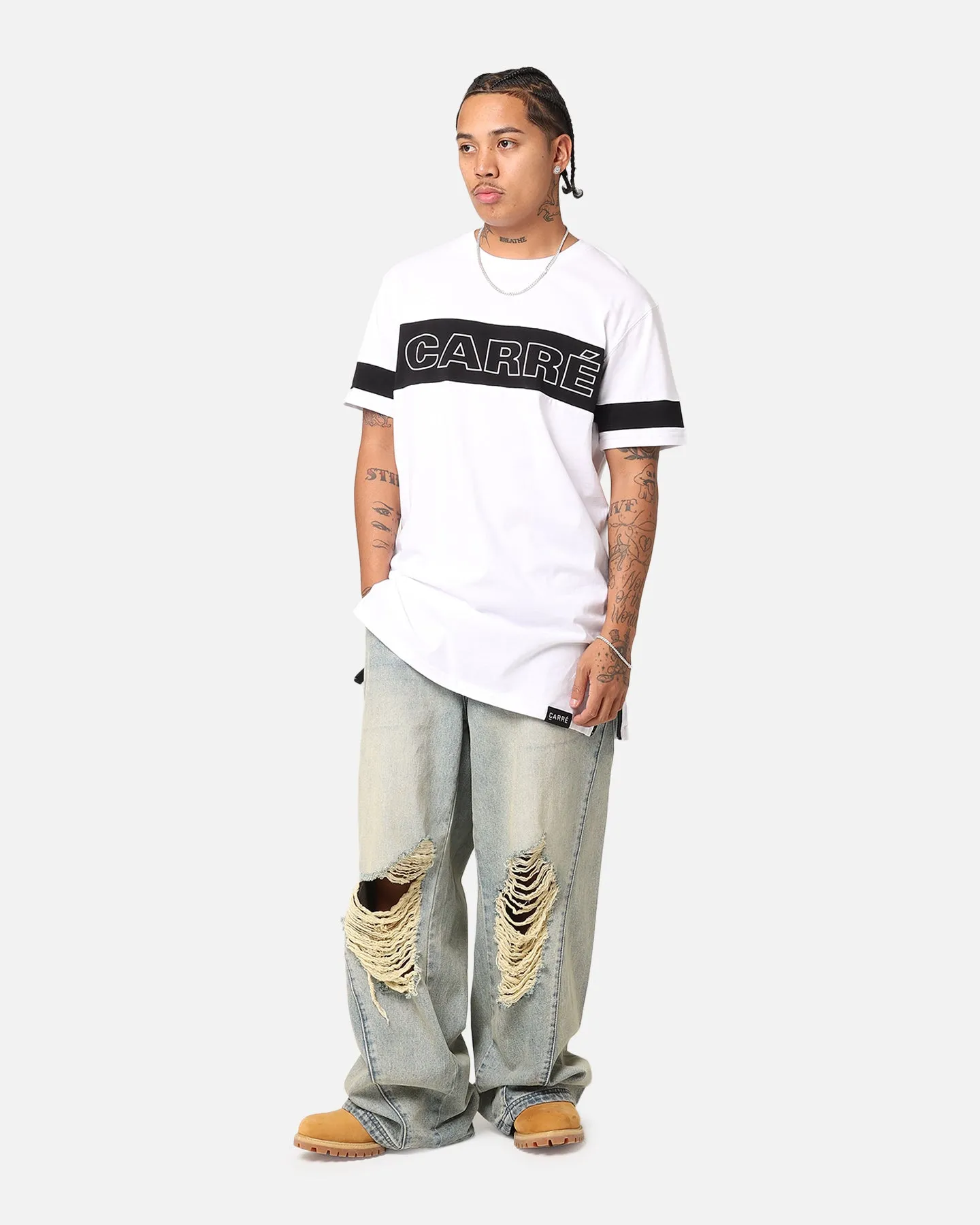Carré Panneau Short Sleeve T-Shirt White/Black