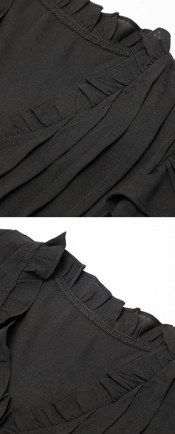 CHARTOU Women Casual V Neck Short Sleeve Ruffle Mini Dress T Shirt Shift Dress Flowy Tunic Dress Beach Sundress