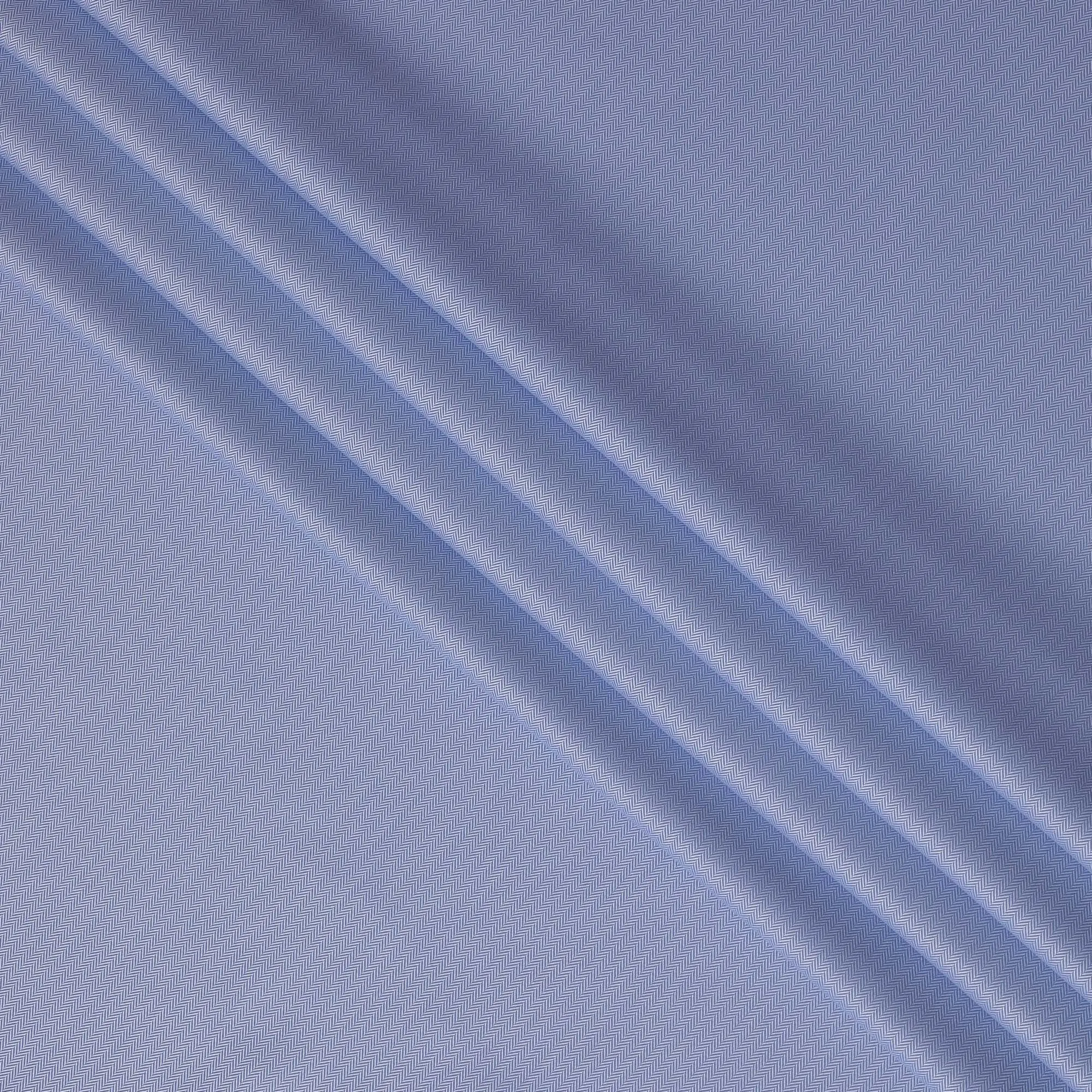 Chic Blue Swiss 100% Cotton Herringbone Shirting Fabric - 150cm Wide, Herringbone Design-D18884