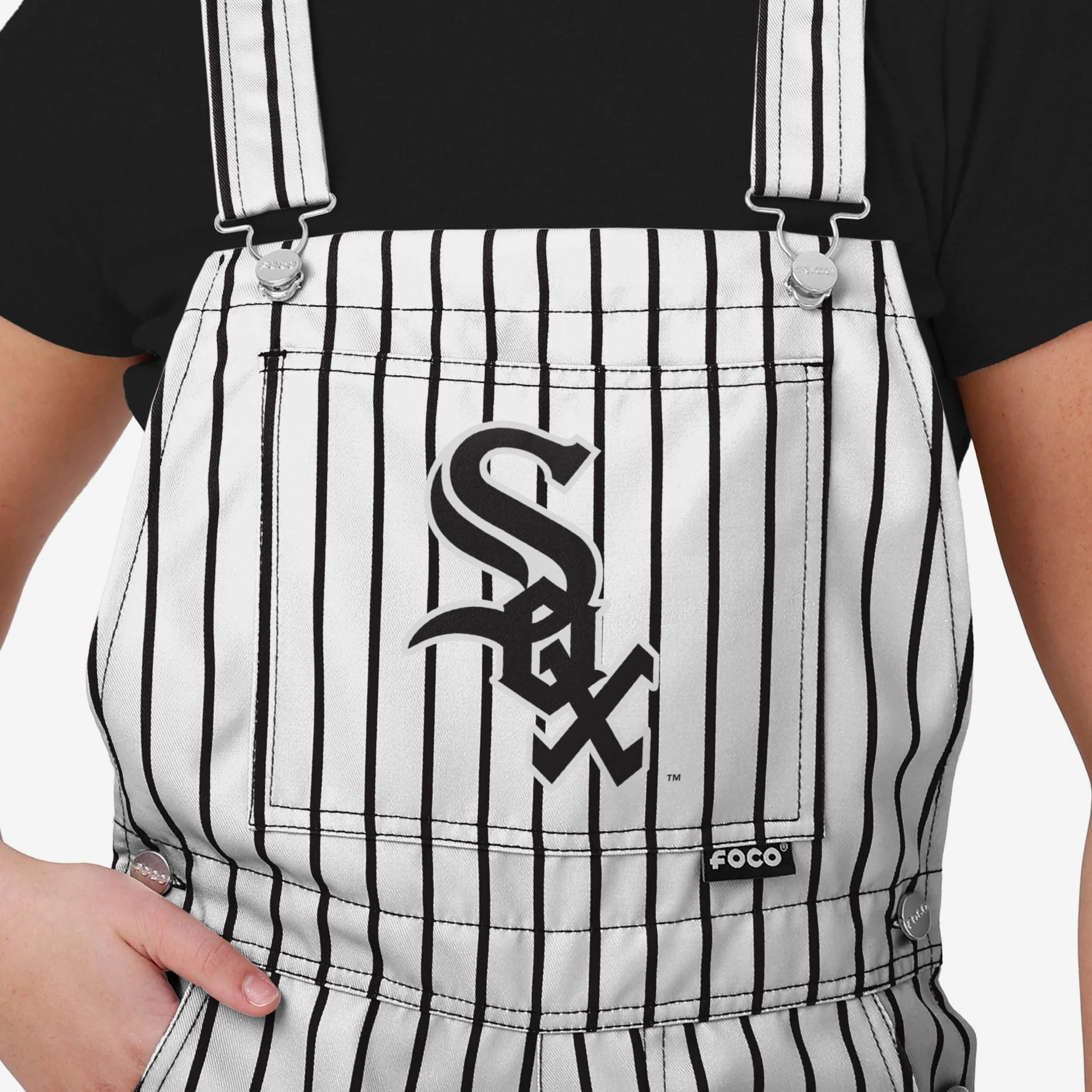 Chicago White Sox Womens Pinstripe Bib Shortalls