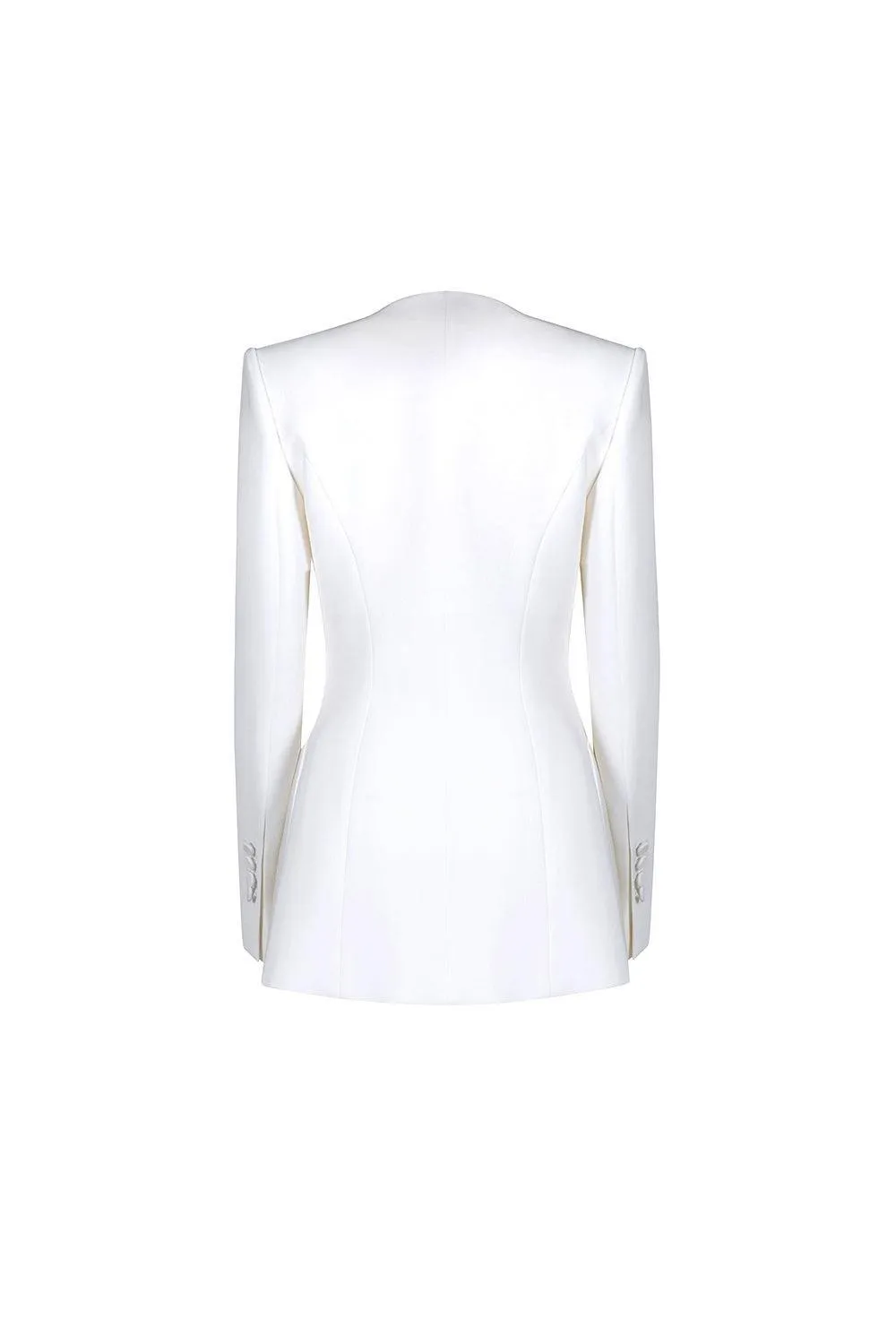 Chrissy Structured Button Crepe Blazer