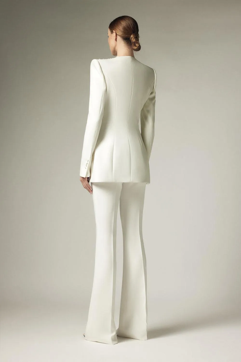 Chrissy Structured Button Crepe Blazer
