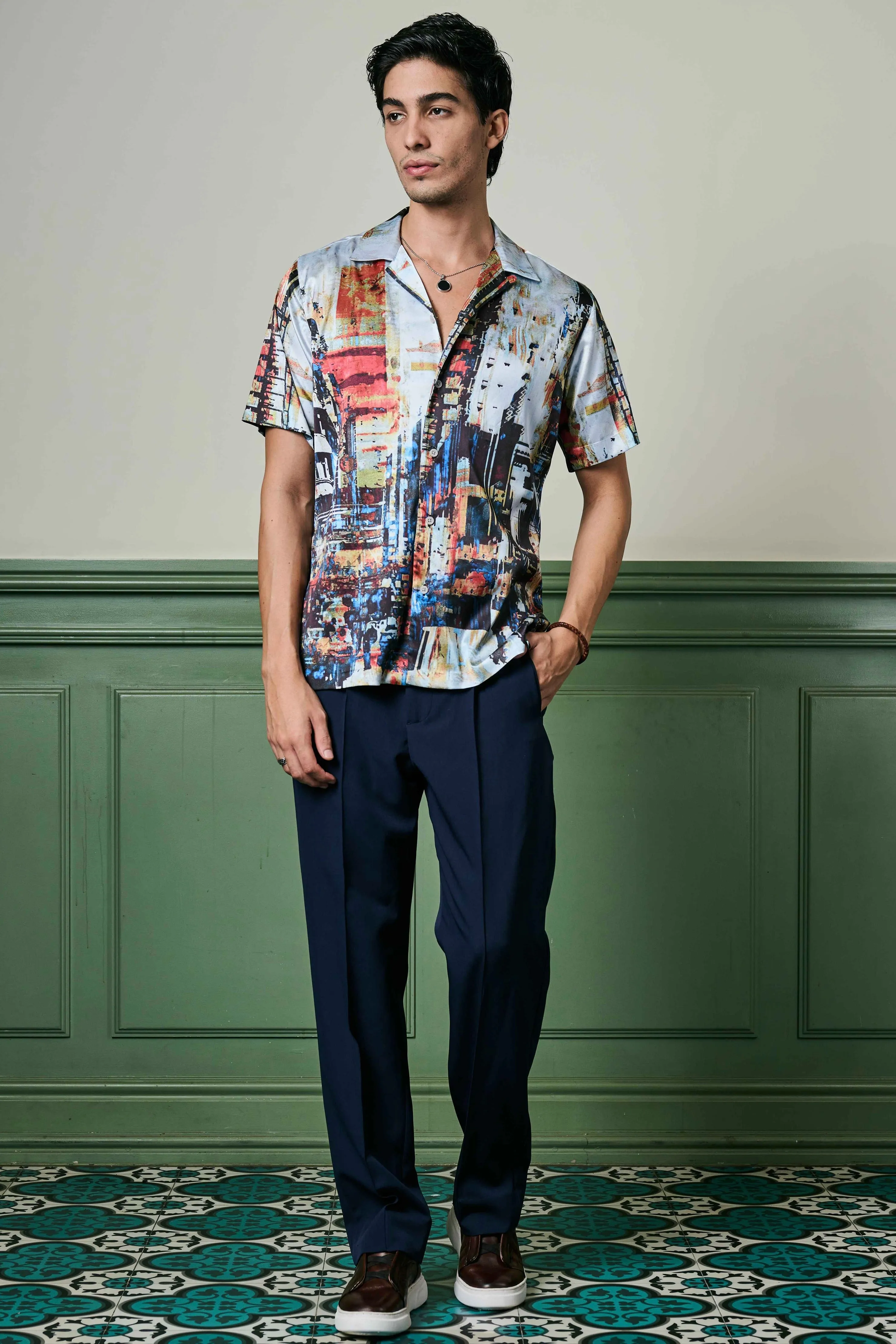 Cityscape Serenade Habutai Silk Shirt