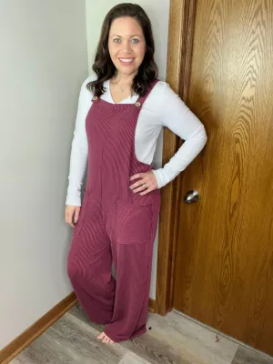 Cora Overalls Burgundy FINAL SALE