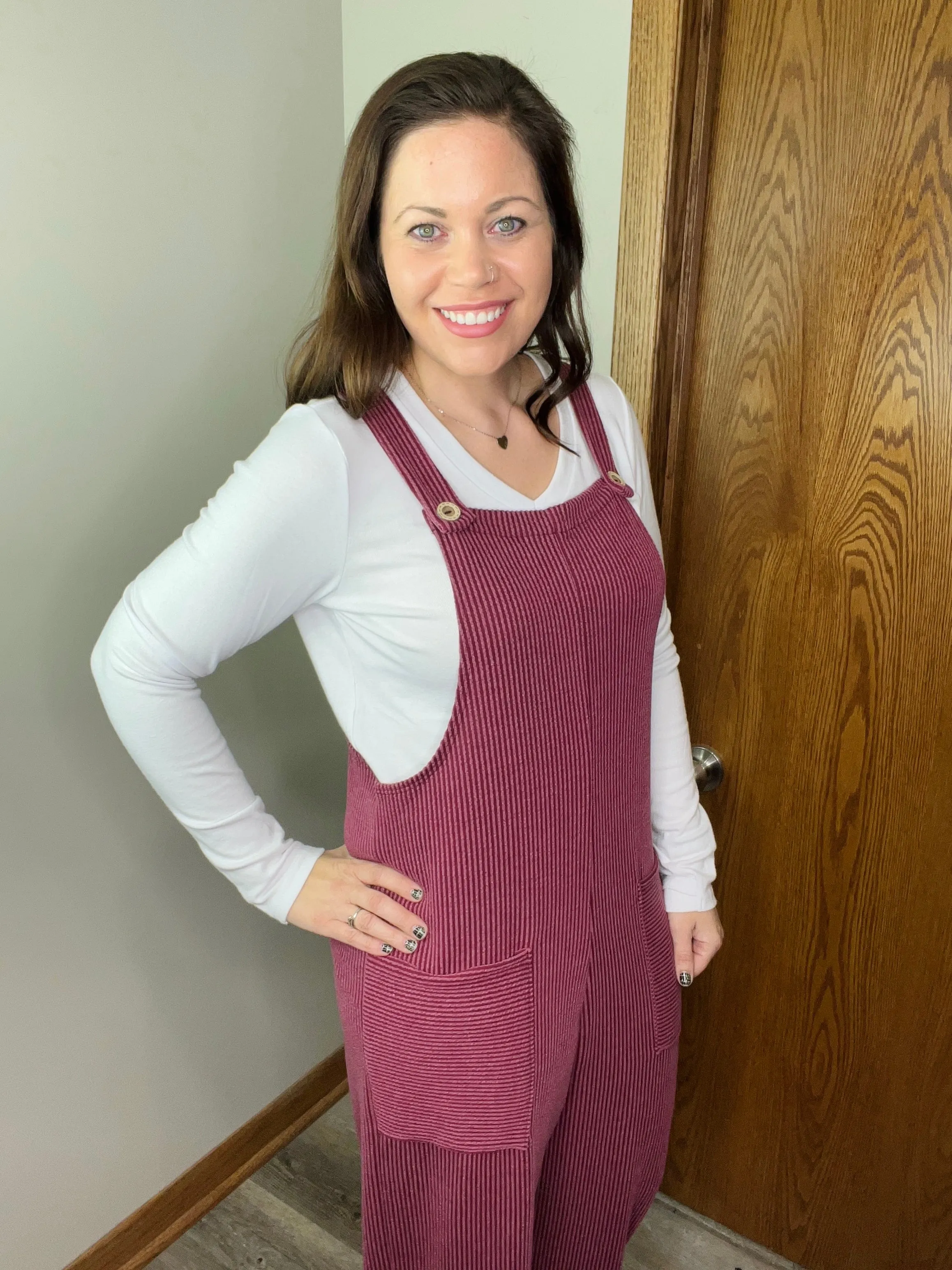 Cora Overalls Burgundy FINAL SALE