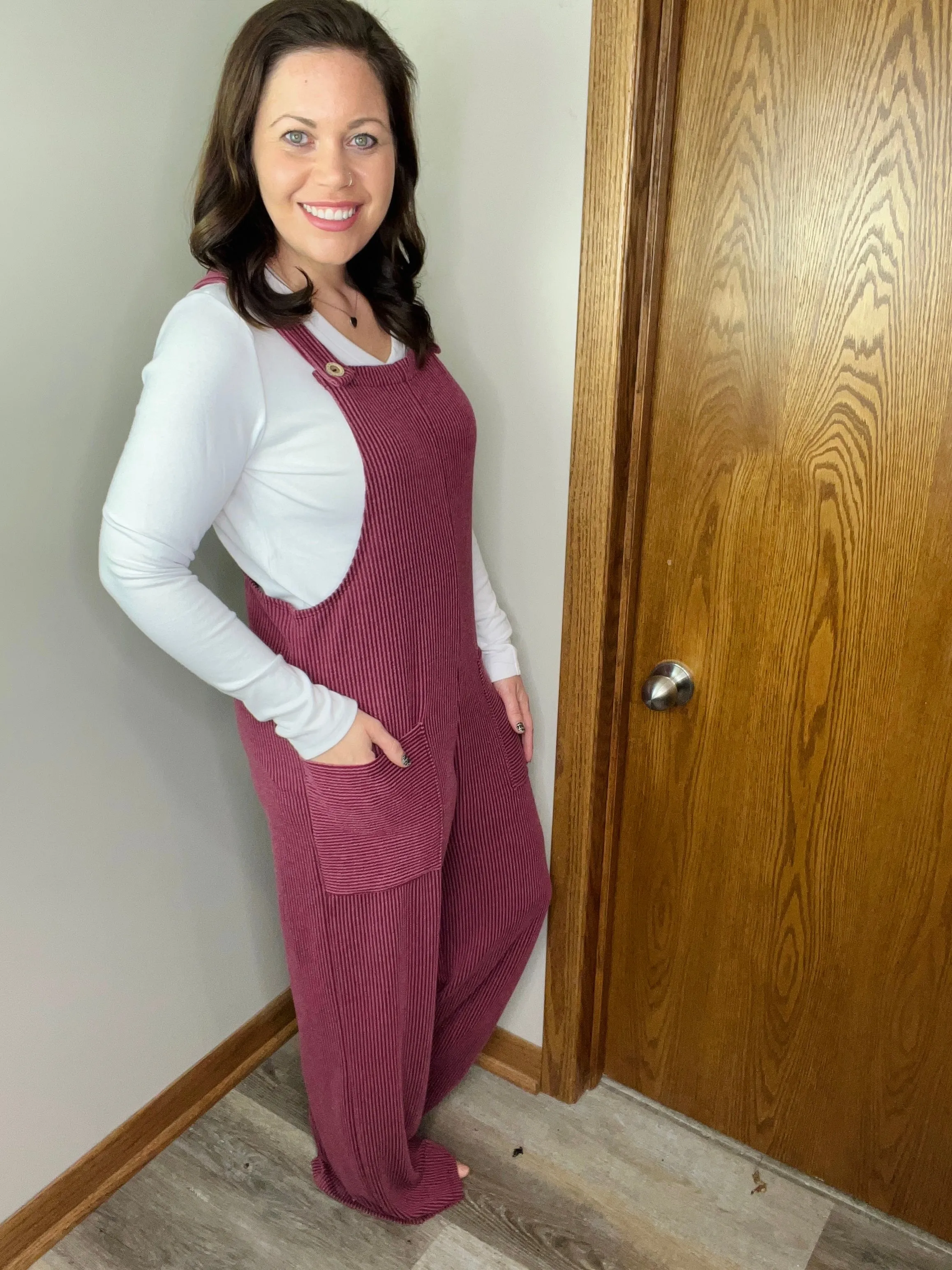 Cora Overalls Burgundy FINAL SALE