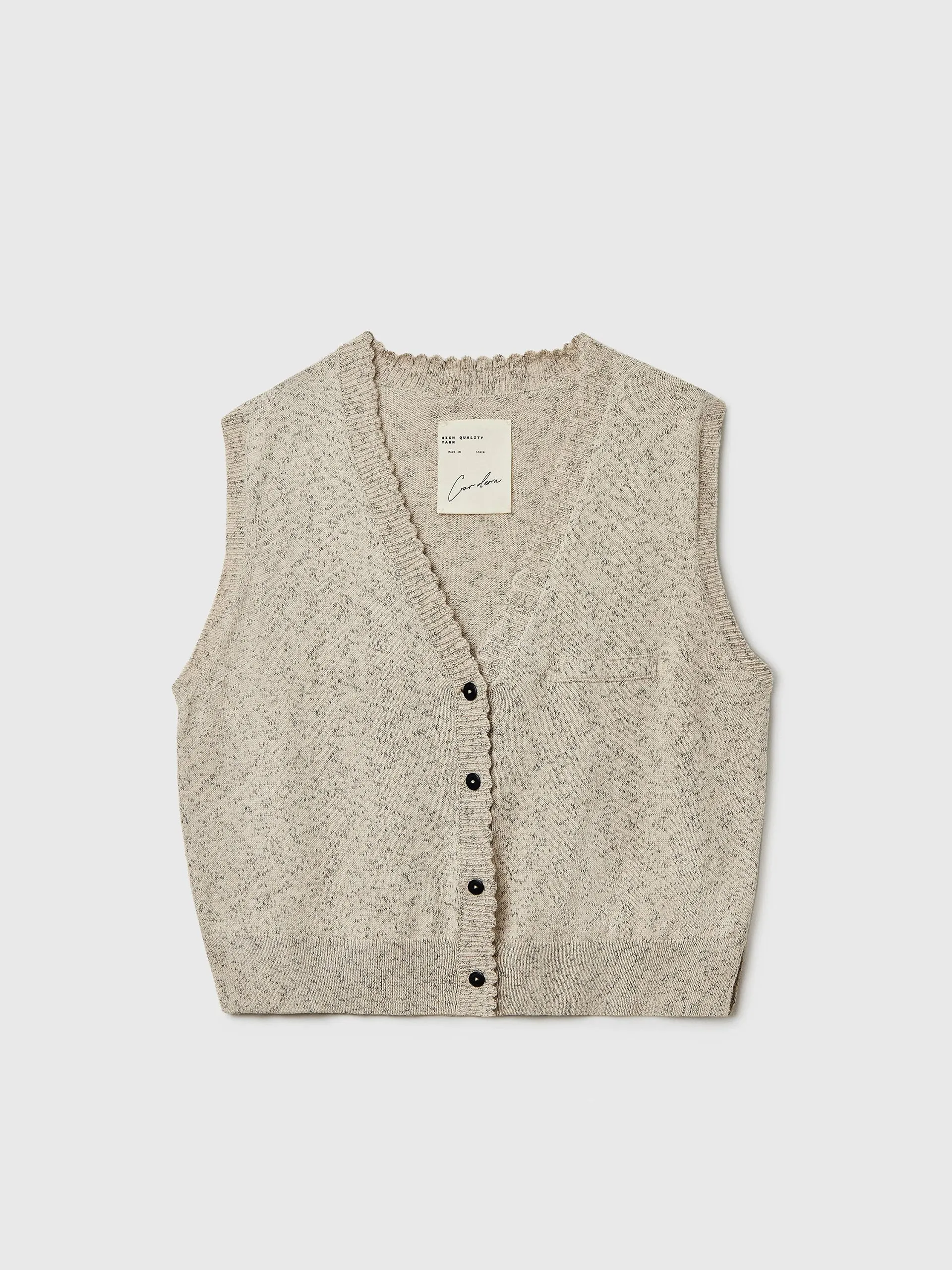 CORDERA Flecked Cotton Waistcoat Natural