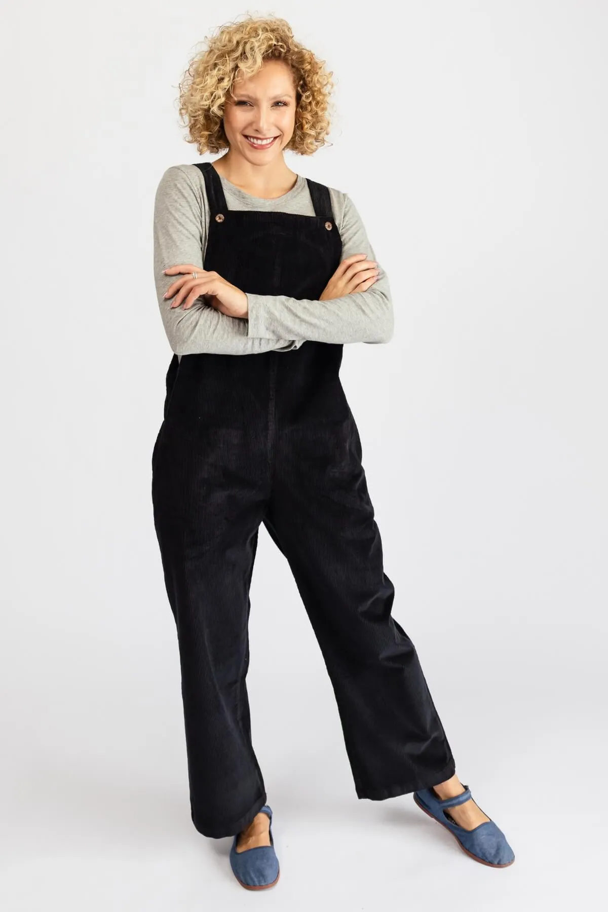 Corduroy Overalls - Black