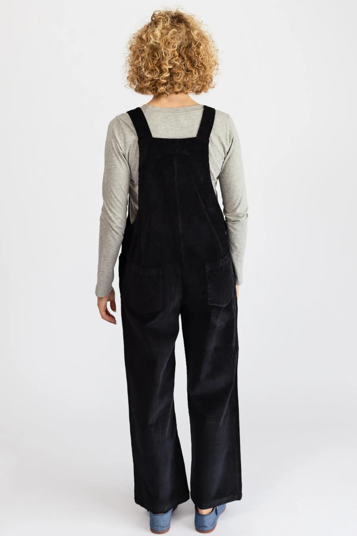 Corduroy Overalls - Black