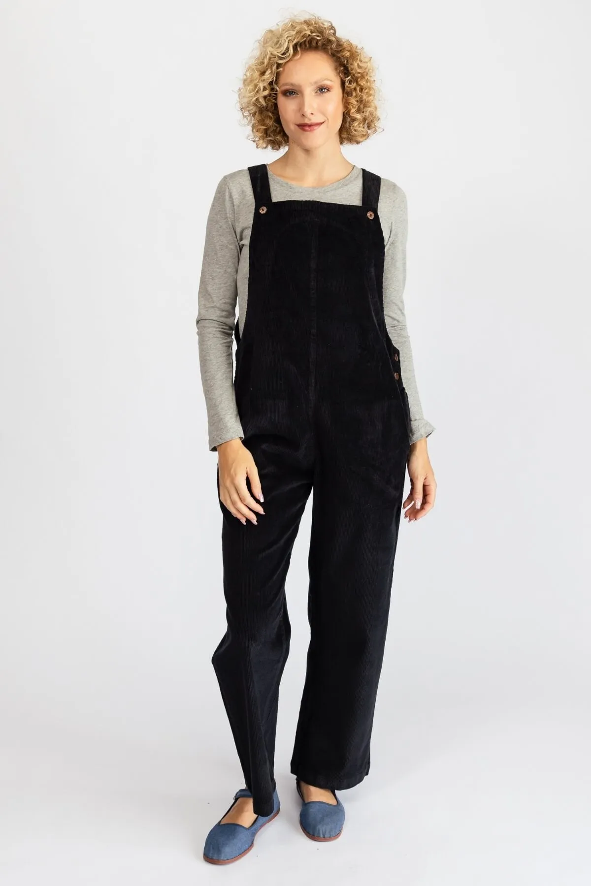Corduroy Overalls - Black
