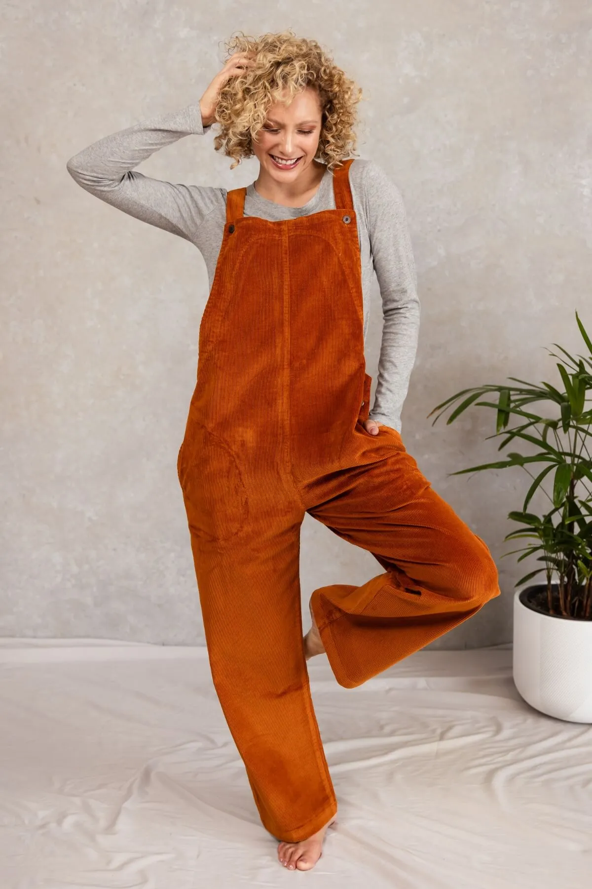 Corduroy Overalls - Burnt Orange