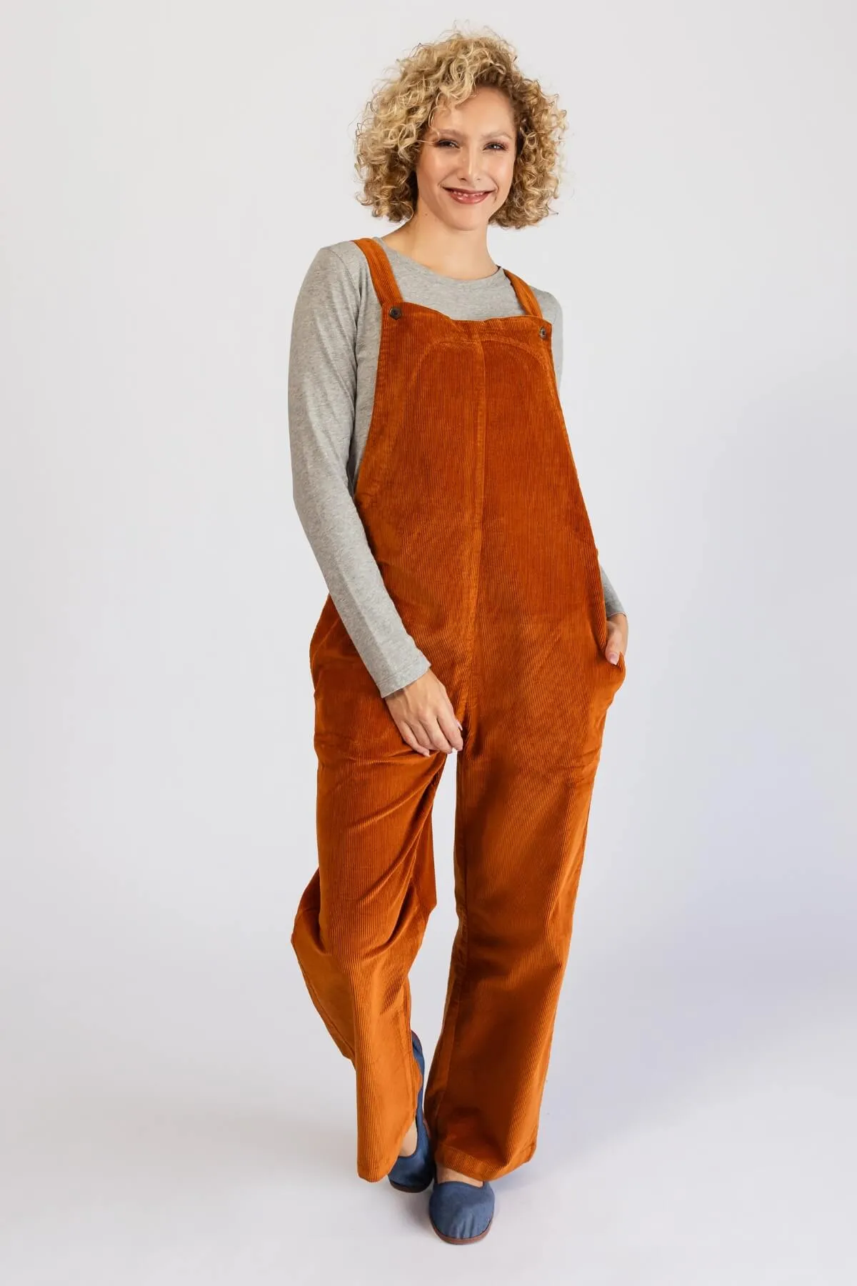 Corduroy Overalls - Burnt Orange