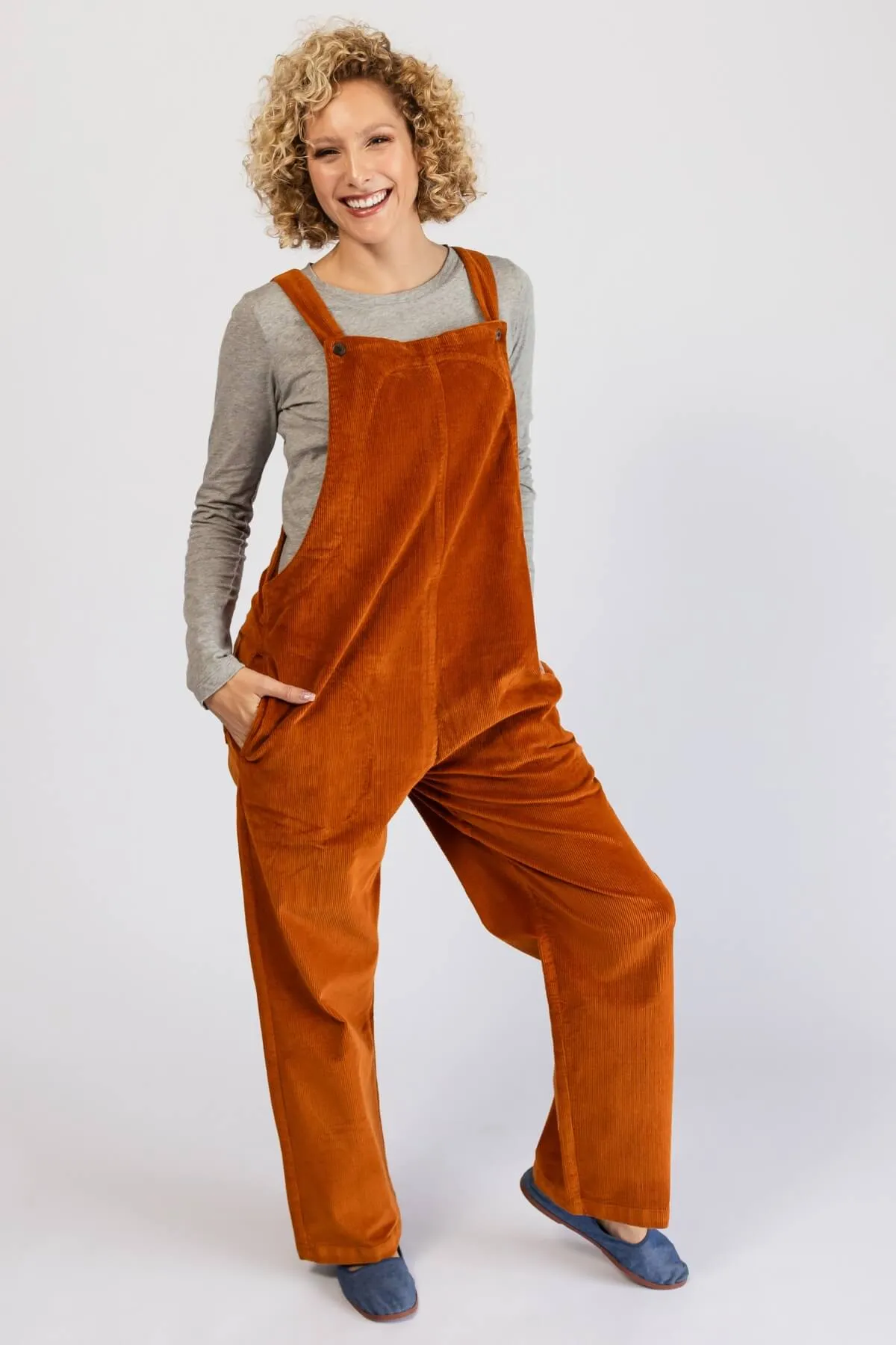 Corduroy Overalls - Burnt Orange