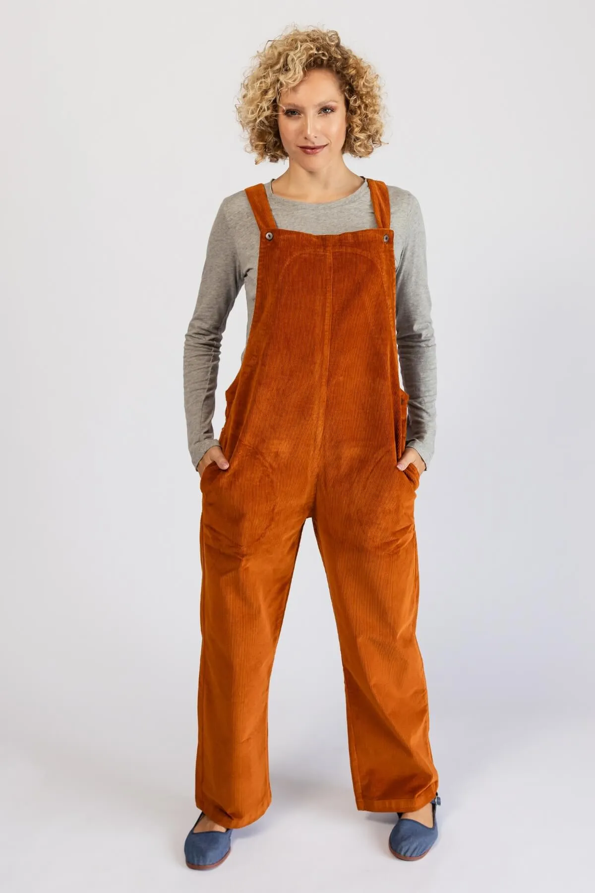 Corduroy Overalls - Burnt Orange