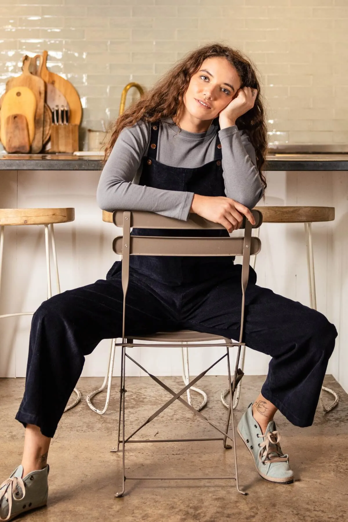 Corduroy Overalls - Midnight Blue