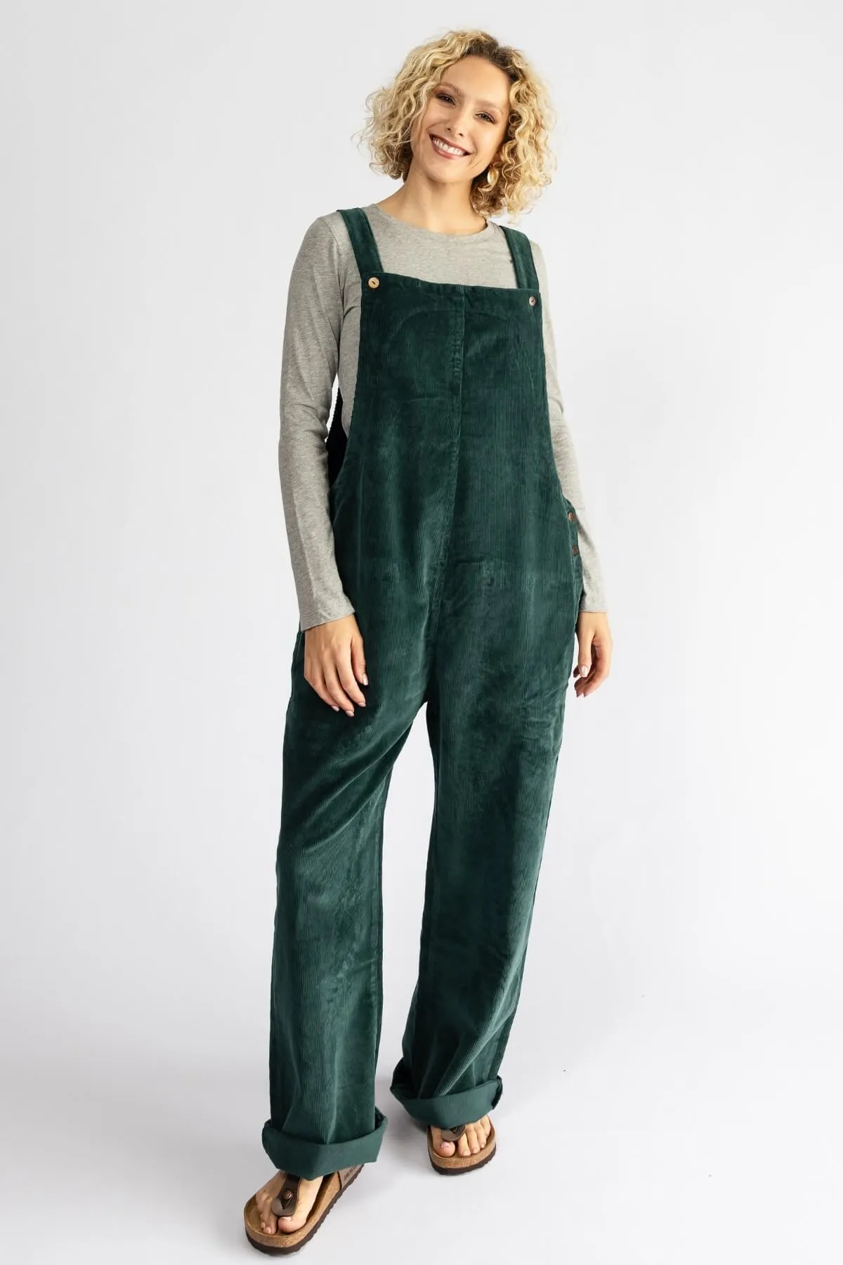 Corduroy Overalls - Midnight Teal
