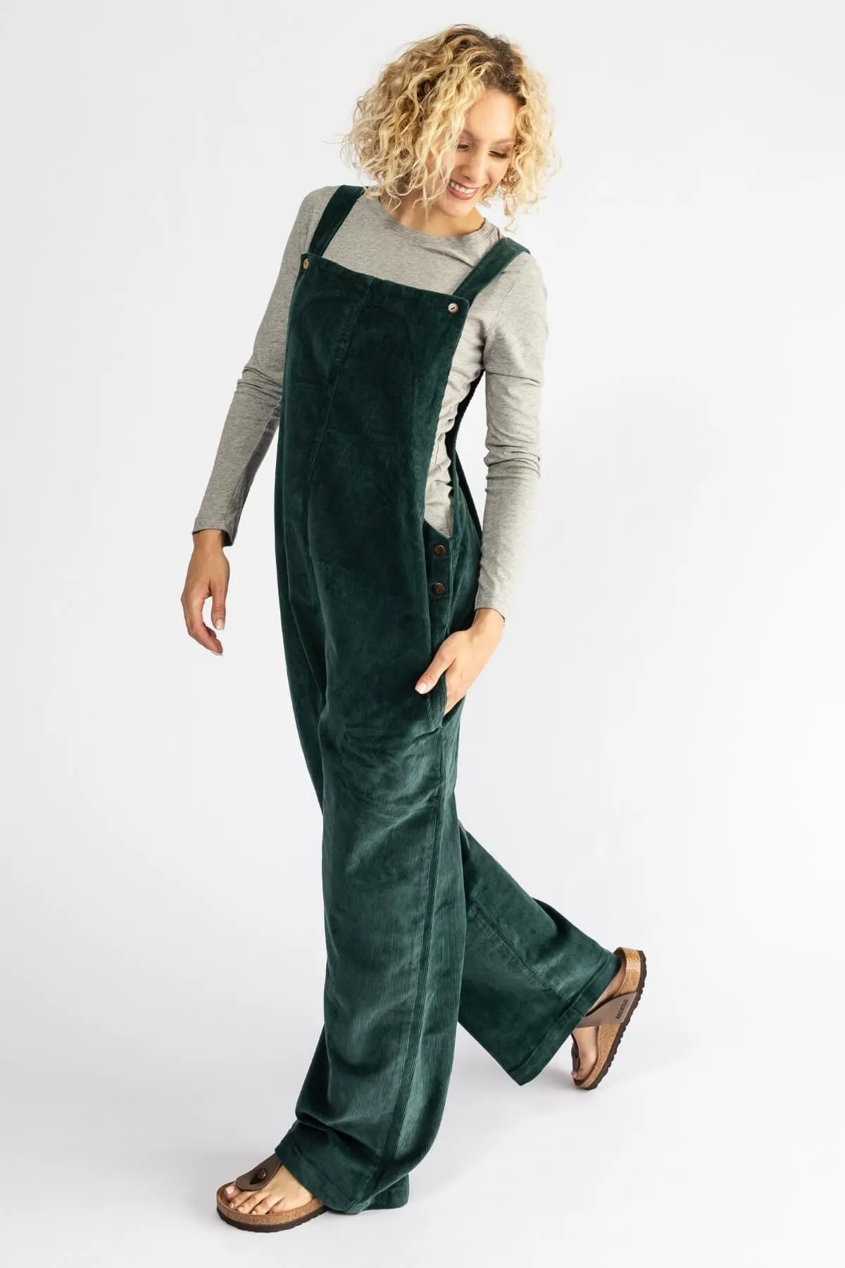 Corduroy Overalls - Midnight Teal