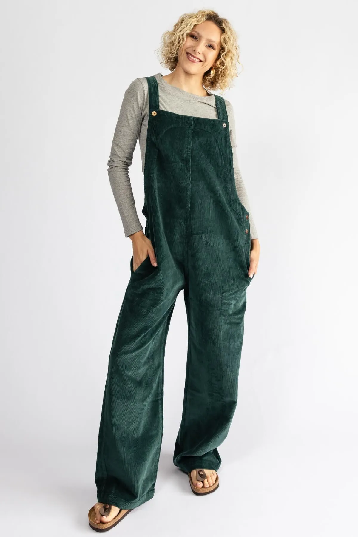 Corduroy Overalls - Midnight Teal