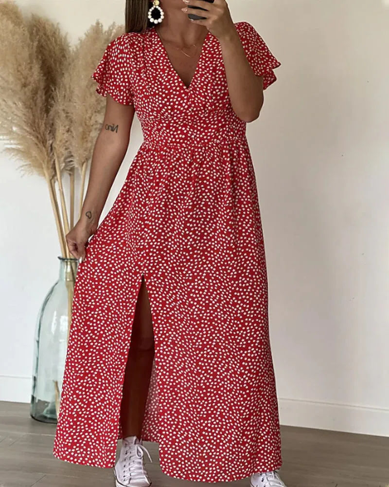 Cynthia™ | Casual and Sexy Long Printed Dress with Side Slit