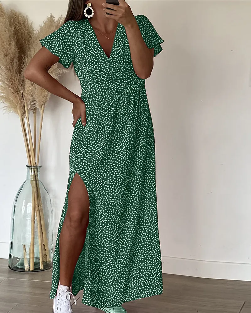 Cynthia™ | Casual and Sexy Long Printed Dress with Side Slit