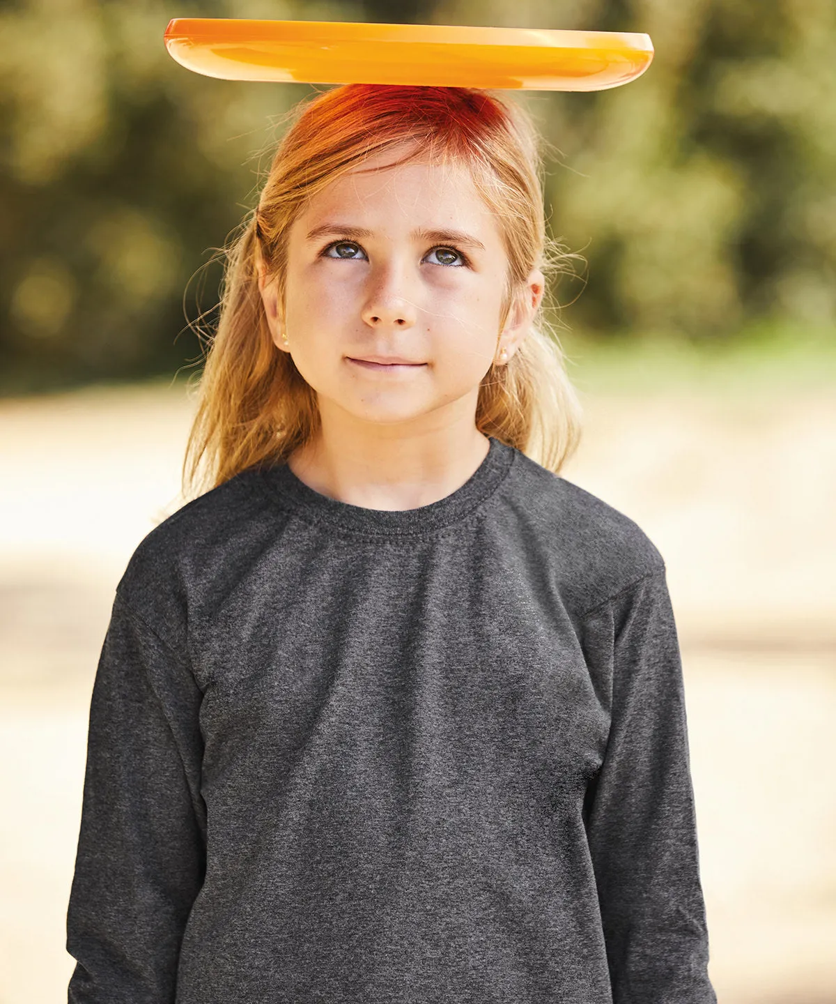 Dark Heather Grey - Kids long sleeve valueweight T