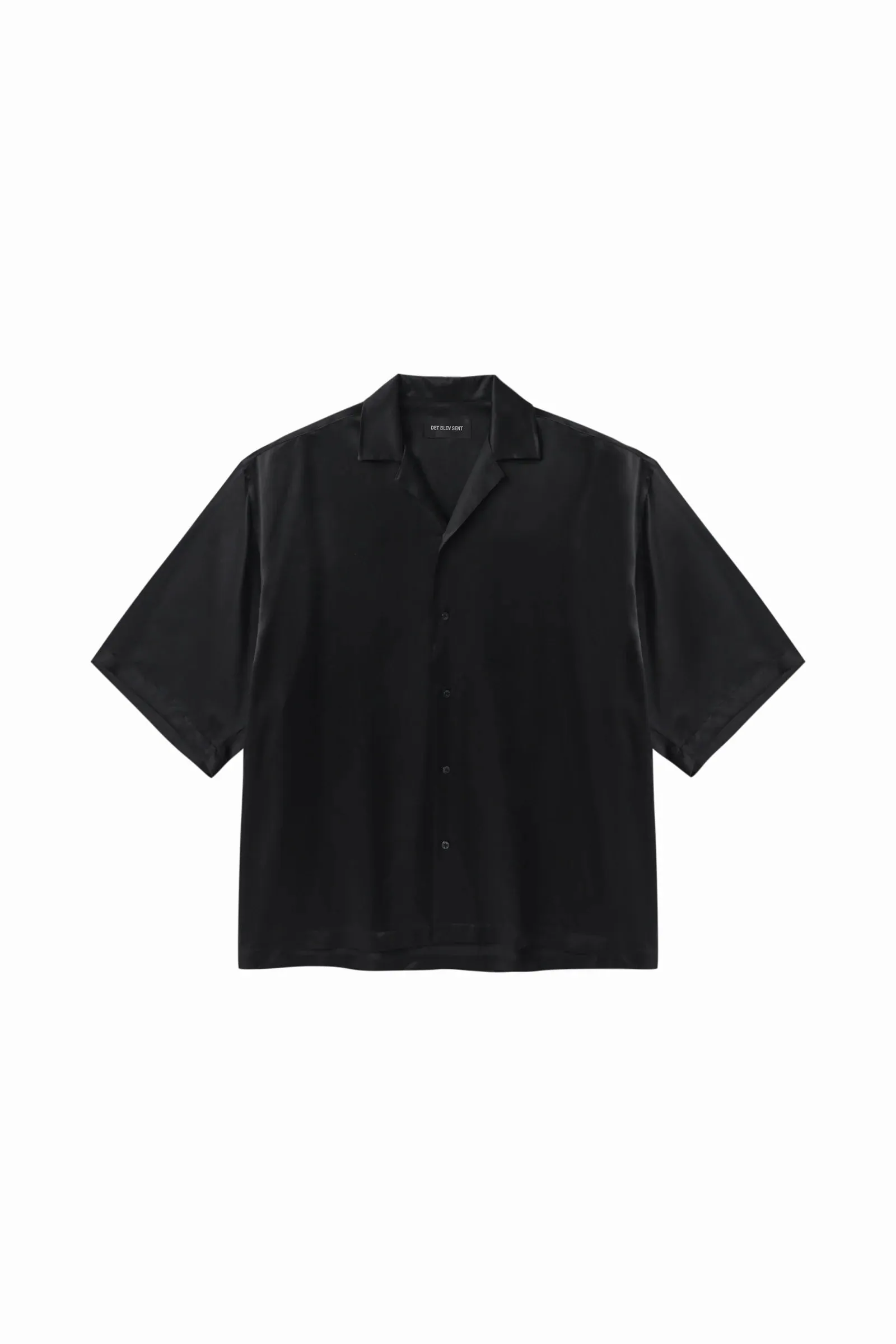 DET BLEV SENT - Men Silk Short Sleeve Shirt