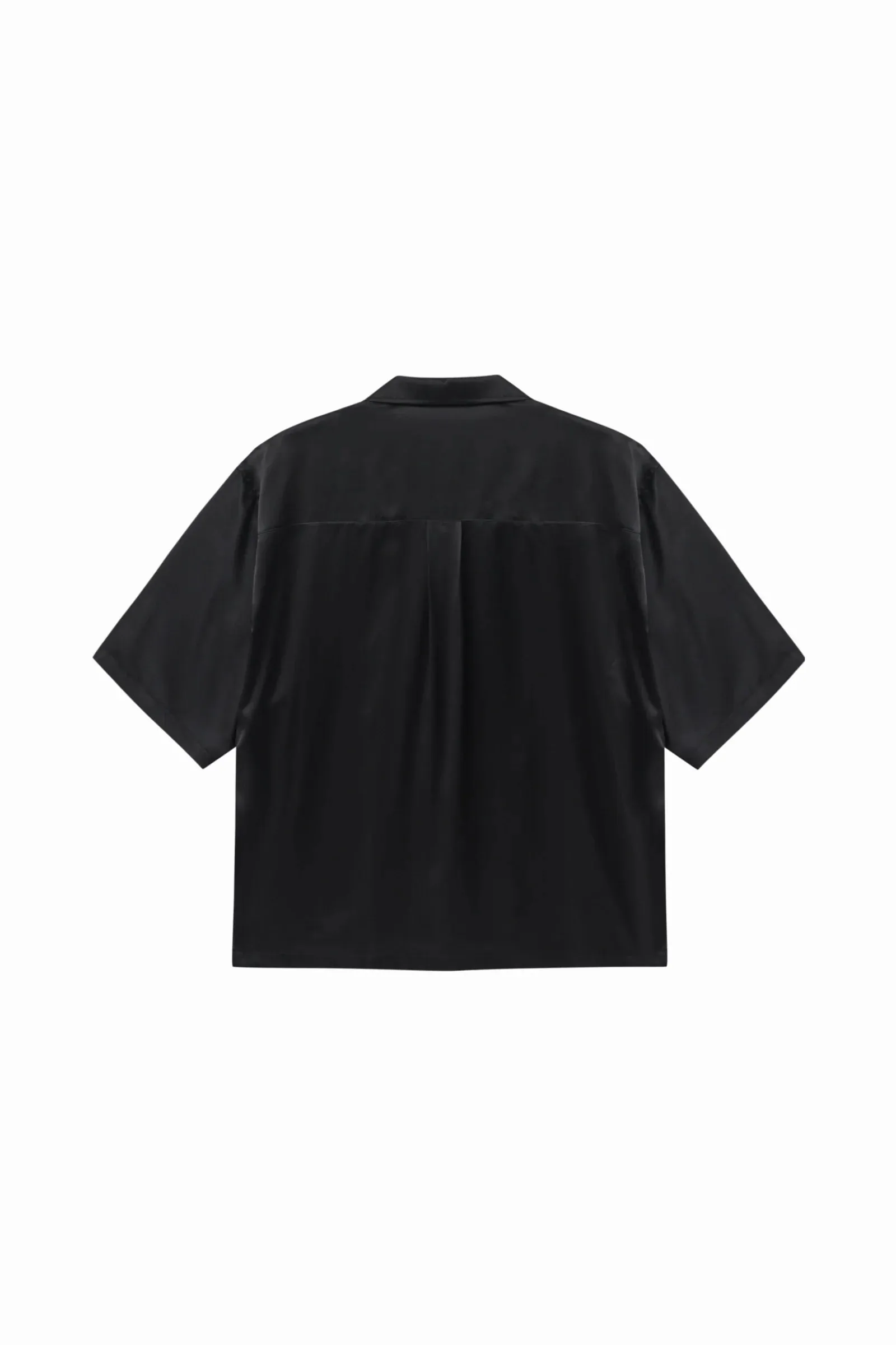DET BLEV SENT - Men Silk Short Sleeve Shirt