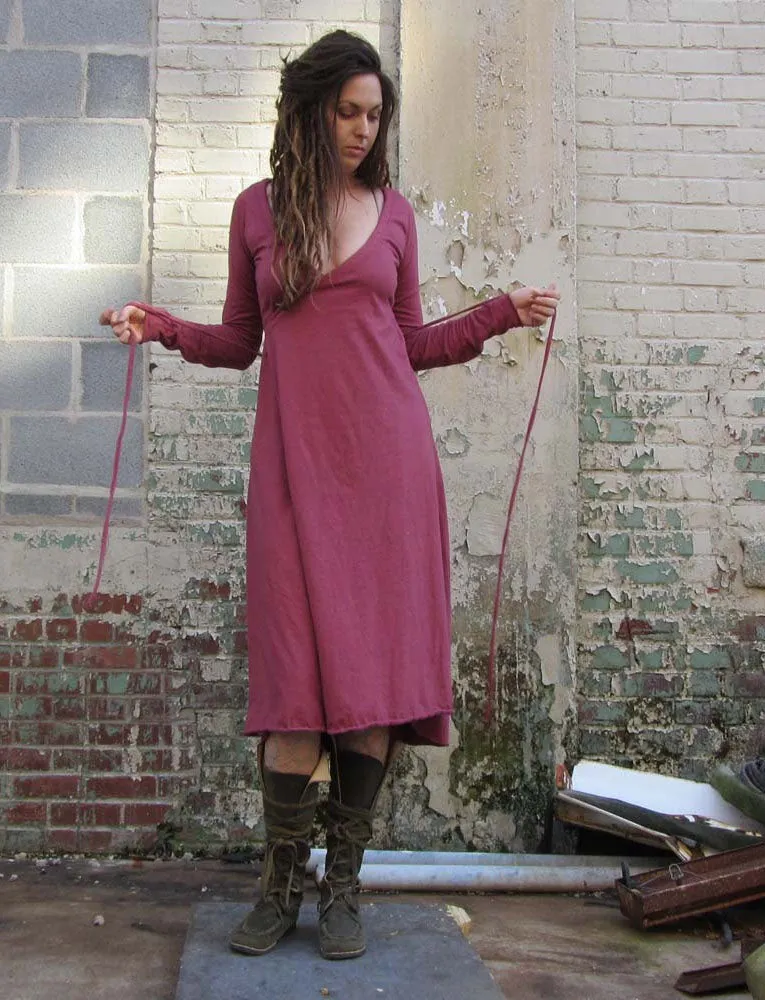 Drawstring Wrap Simplicity Below Knee Dress