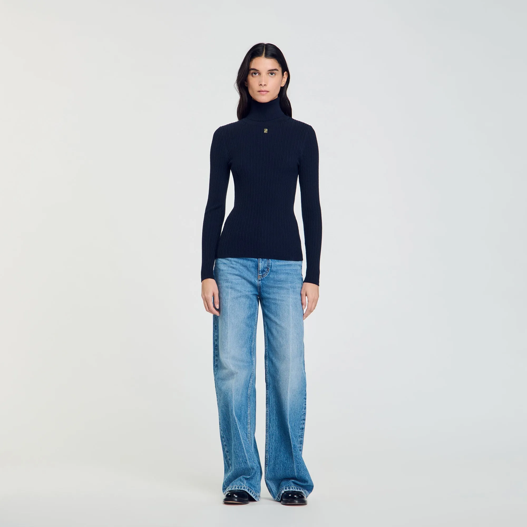 Eline Turtleneck Sweater Navy Blue