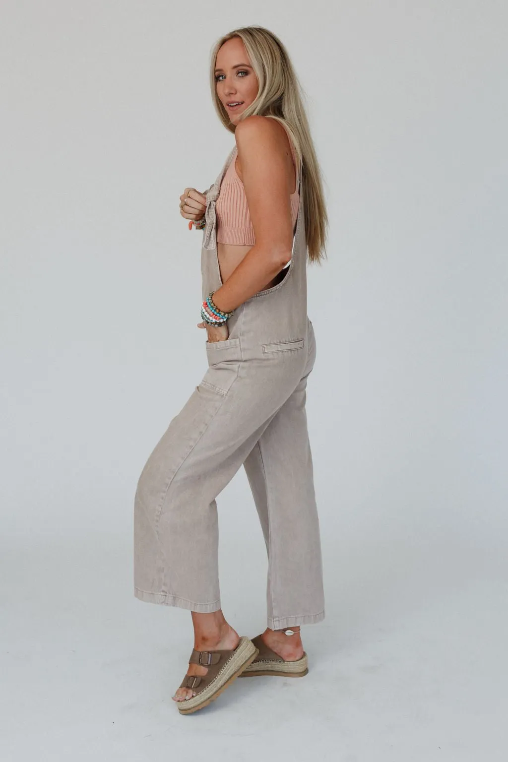 Elliot Knotted Overalls - Mocha