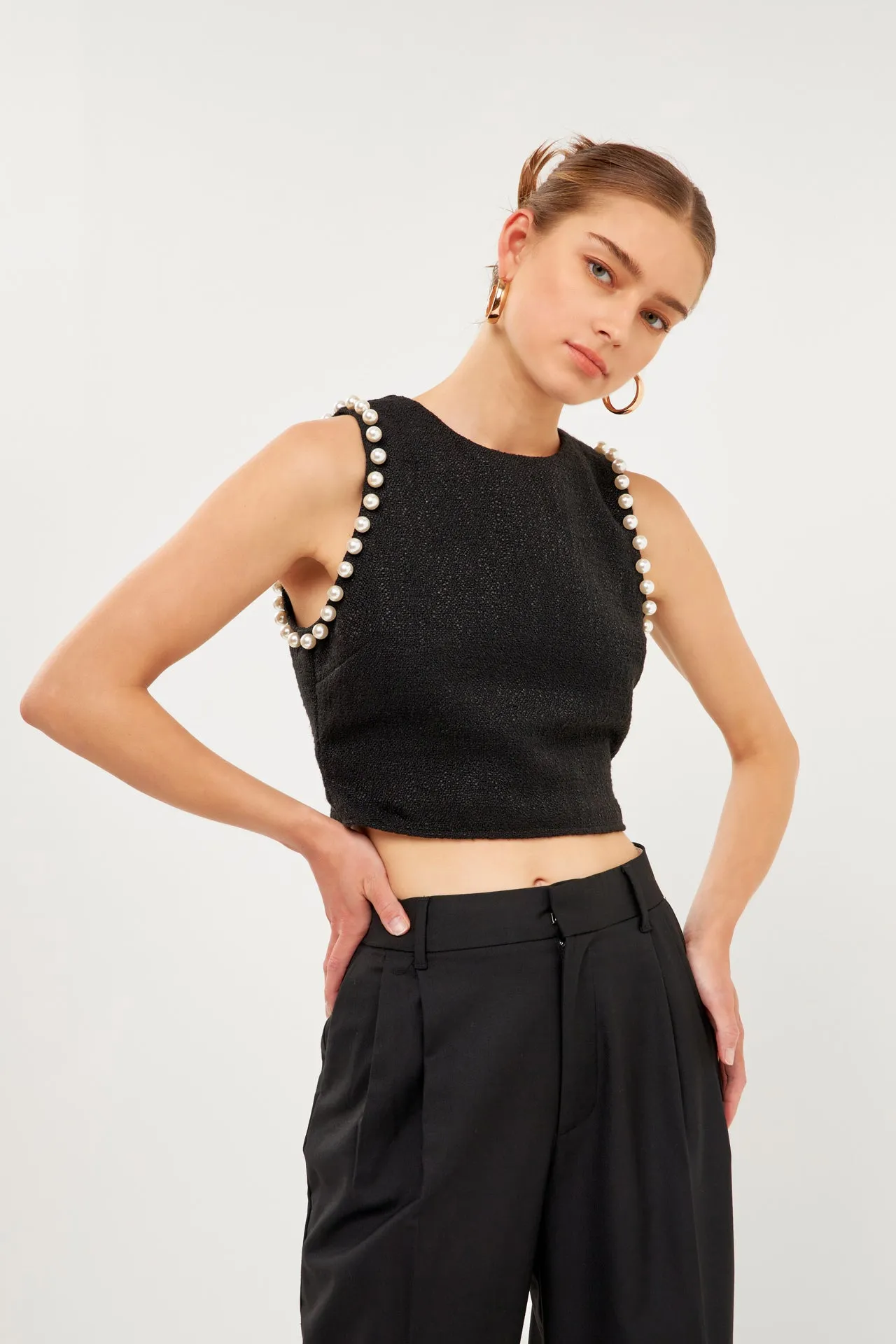 Endless Rose - Pearl Trimmed Top
