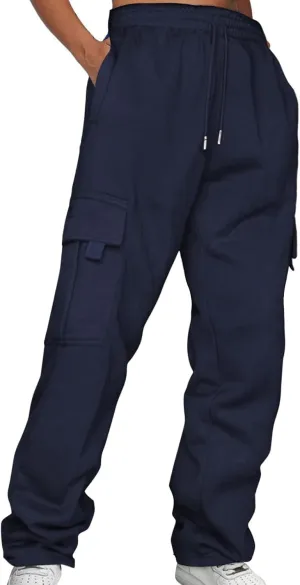 Fleece Sweatpants Waisted Loose Sweatpants Comfortable High Waisted Jogging Pants with Womens Wide Leg Sweatpants
